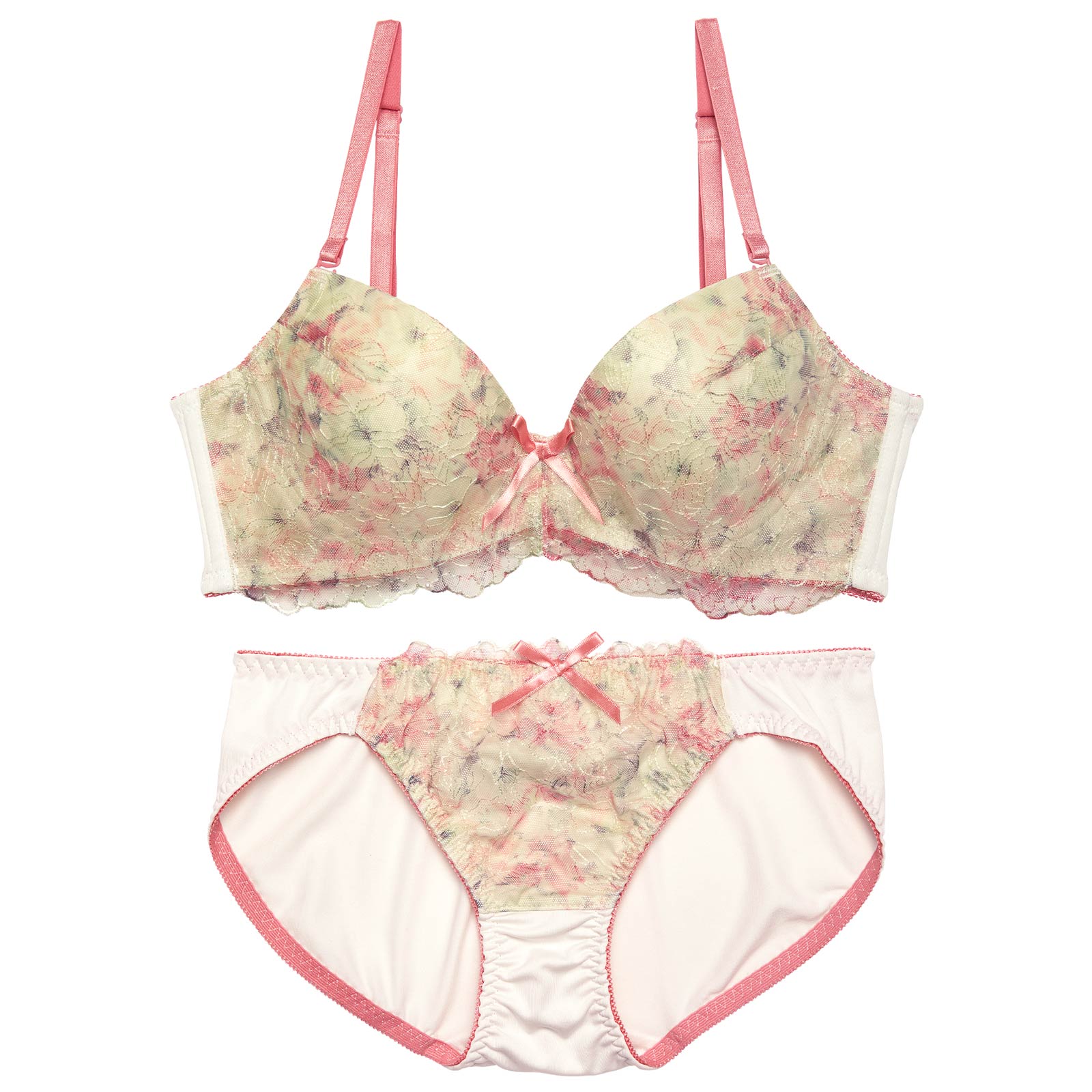 チャーミングブライトフルール育乳脇高ブラジャー&フルバックショーツ