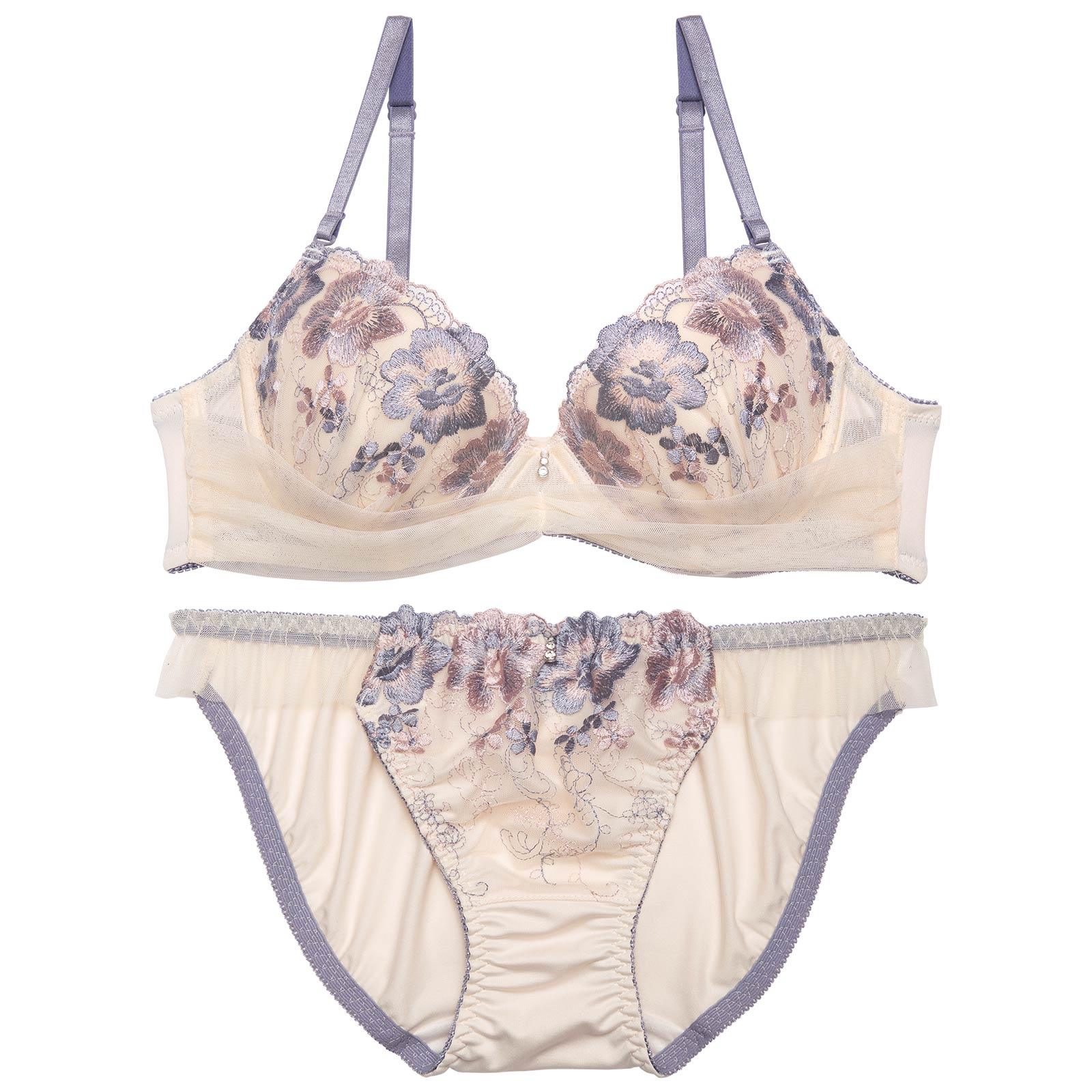 クラシックギャザーチュールブラジャー&フルバックショーツ - 【公式】247Lingerie