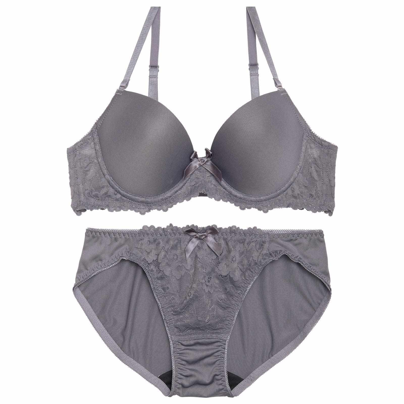 ワンカラーリボンレースブラジャー&フルバックショーツ - 【公式】247Lingerie