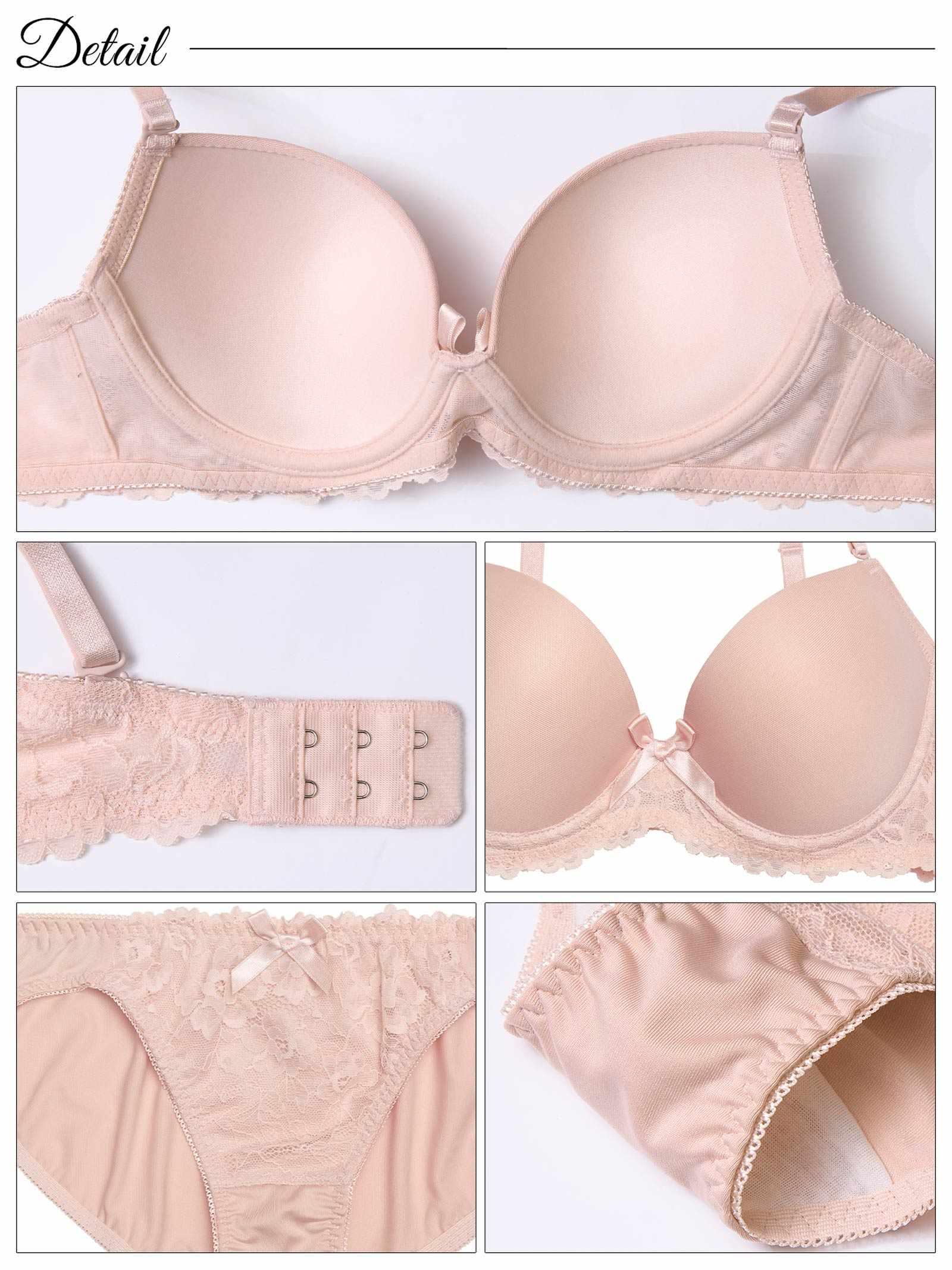 ワンカラーリボンレースブラジャー&フルバックショーツ - 【公式】247Lingerie