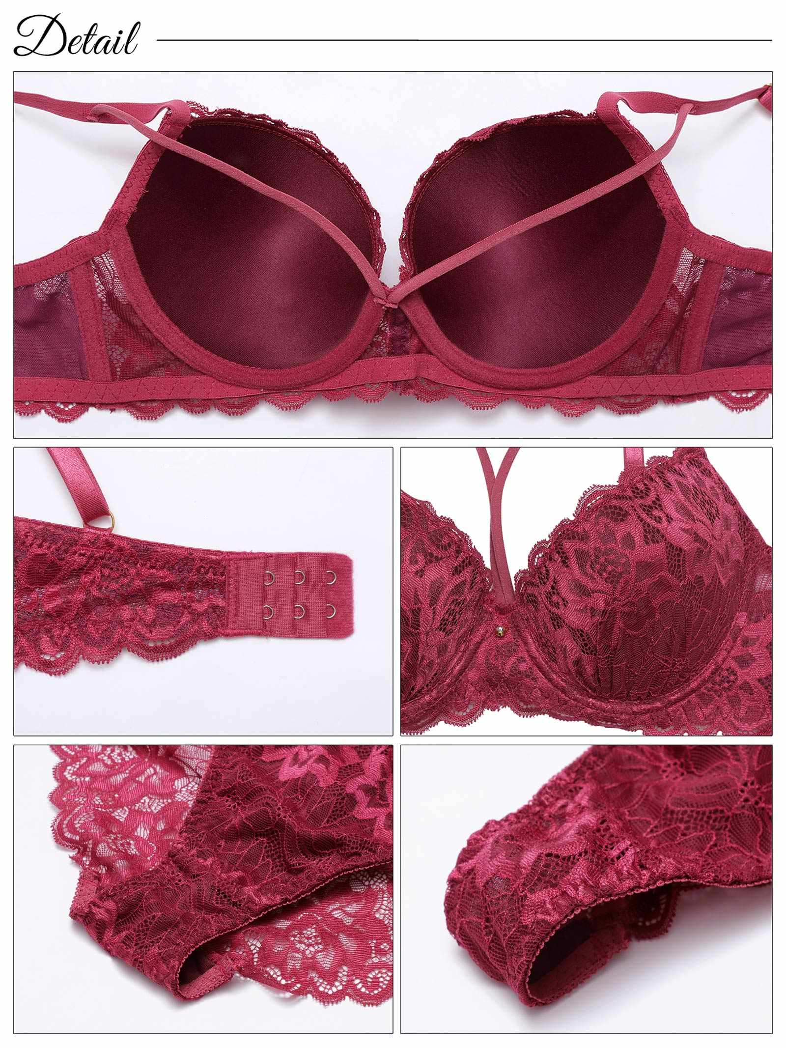 1/29新作!【3点セット】フローリッシュコードレースブラジャー&バック透けフルバック&Tバックショーツ