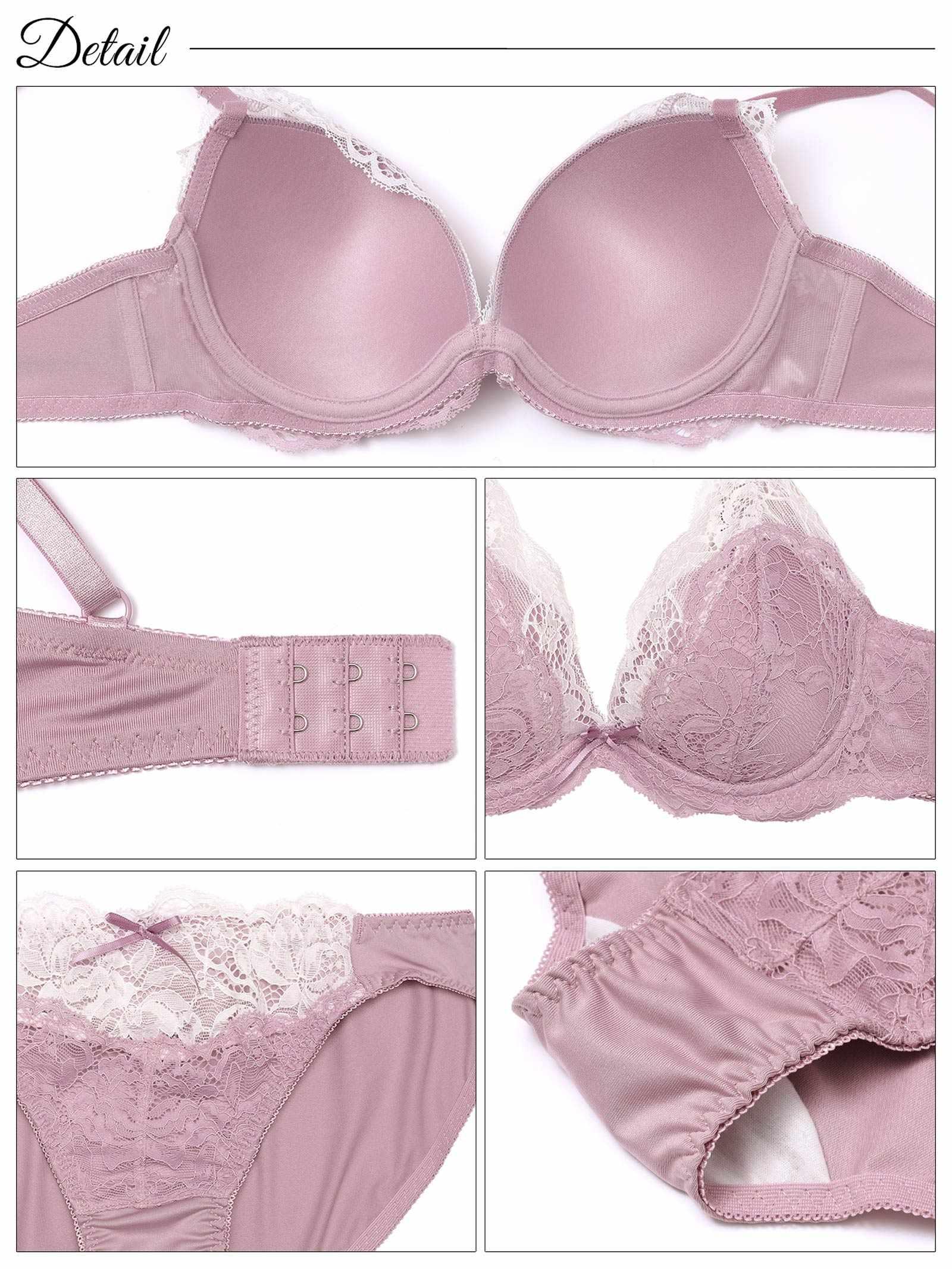 フェミニンバイカラーレースブラジャー&フルバックショーツ - 【公式】247Lingerie