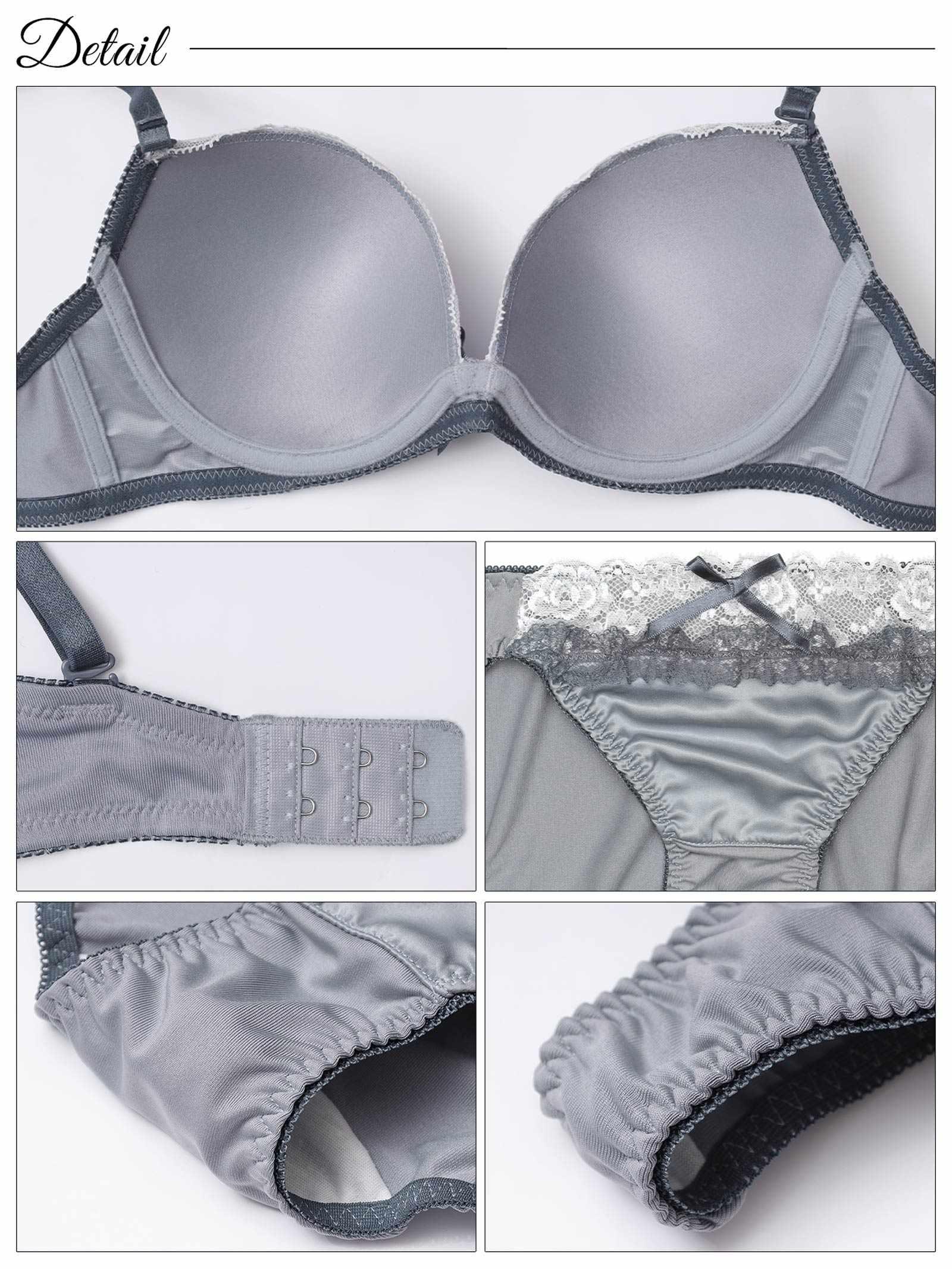 【3点セット】クラシカルレーシィサテンブラジャー&フルバック&Tバックショーツ - 【公式】247Lingerie