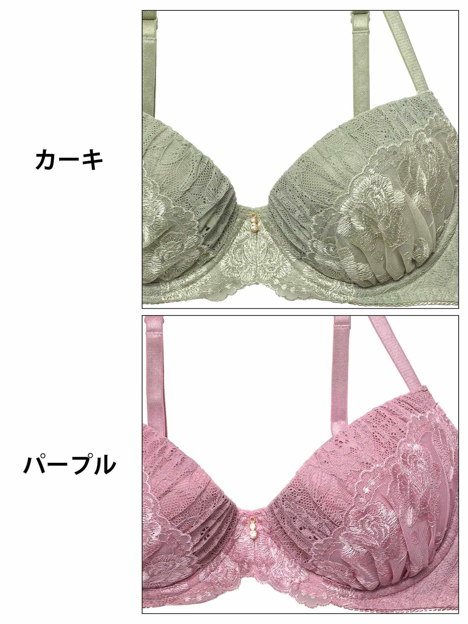 【3点セット】プリーツレーシィフルールブラジャー&フルバック&Tバックショーツ - 【公式】247Lingerie