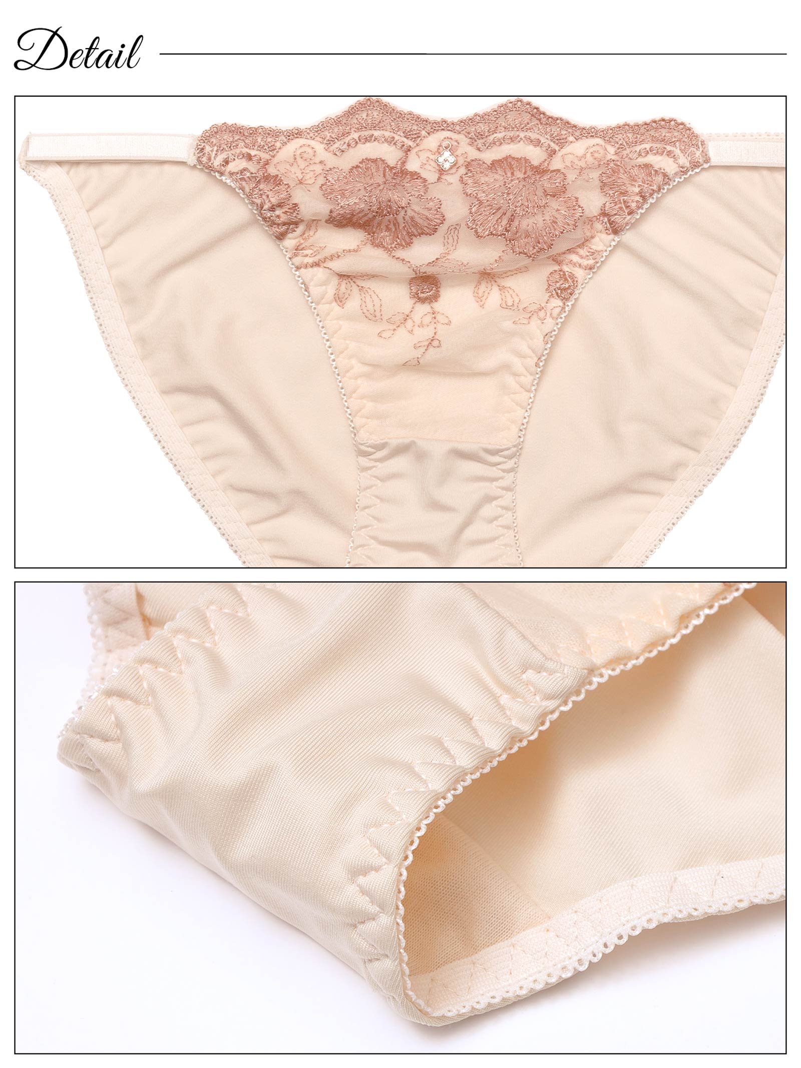 5/9新作!ダスティーフルールマットサテンブラジャー&フルバックショーツ