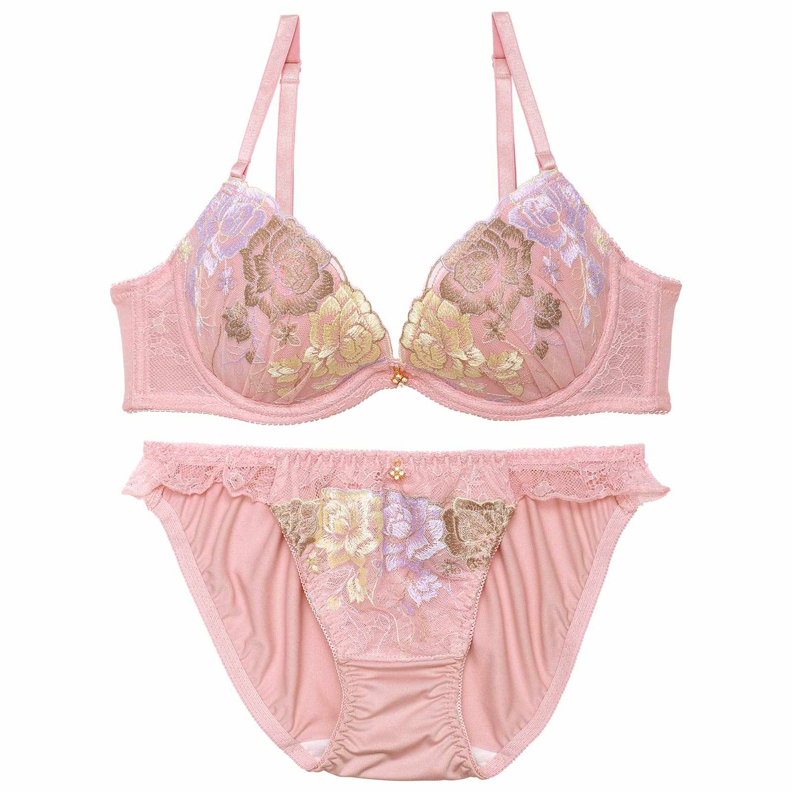 スイートモダンローズブラジャー&フルバックショーツ