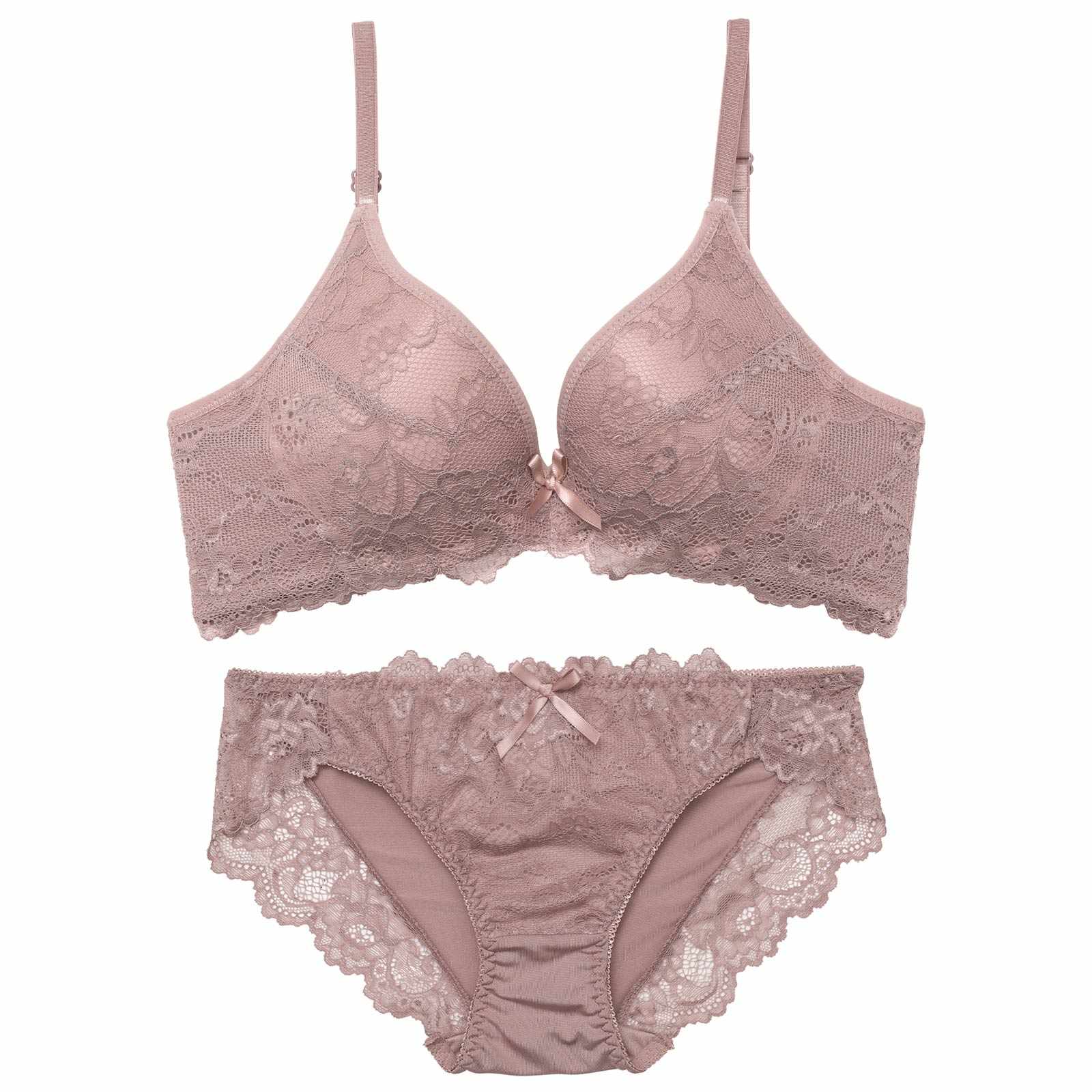 ダスティーエレガンスブルームブラジャー&フルバックショーツ