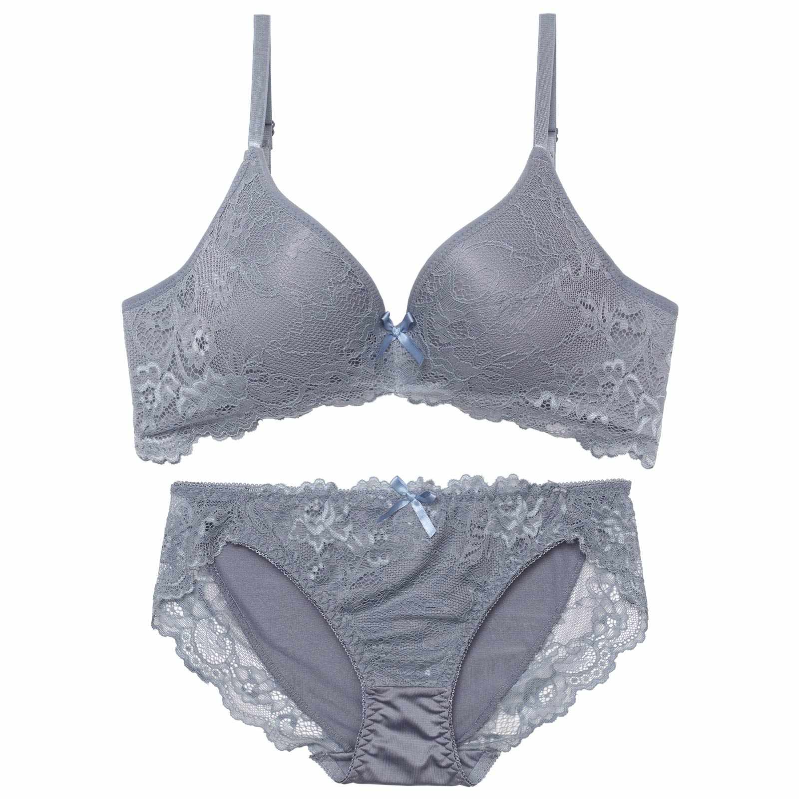 ダスティーエレガンスブルームブラジャー&フルバックショーツ