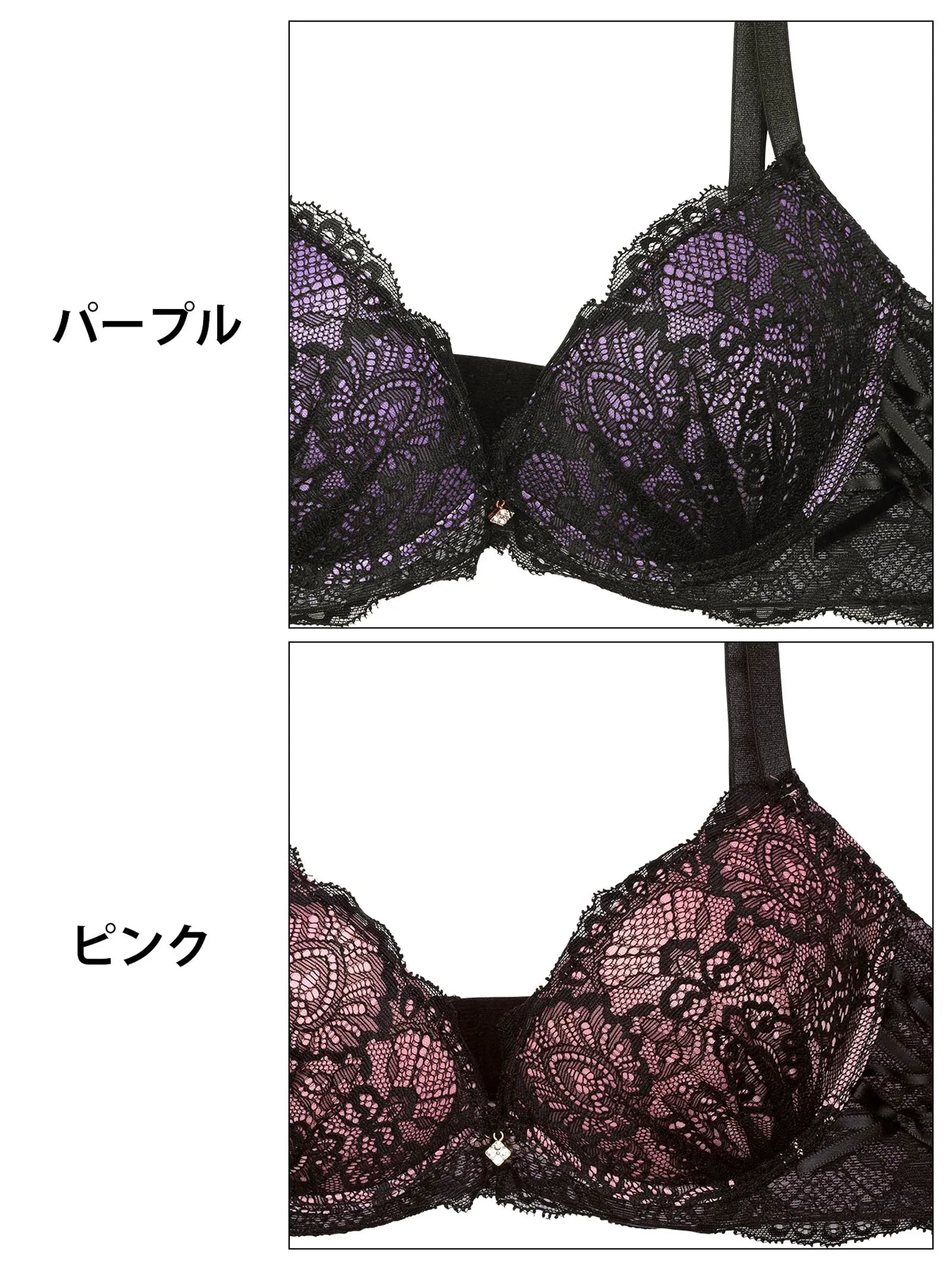 【3点セット】ダークシアーレースアップ育乳脇高ブラジャー&バック透けフルバック&Tバックショーツ - 【公式】247Lingerie