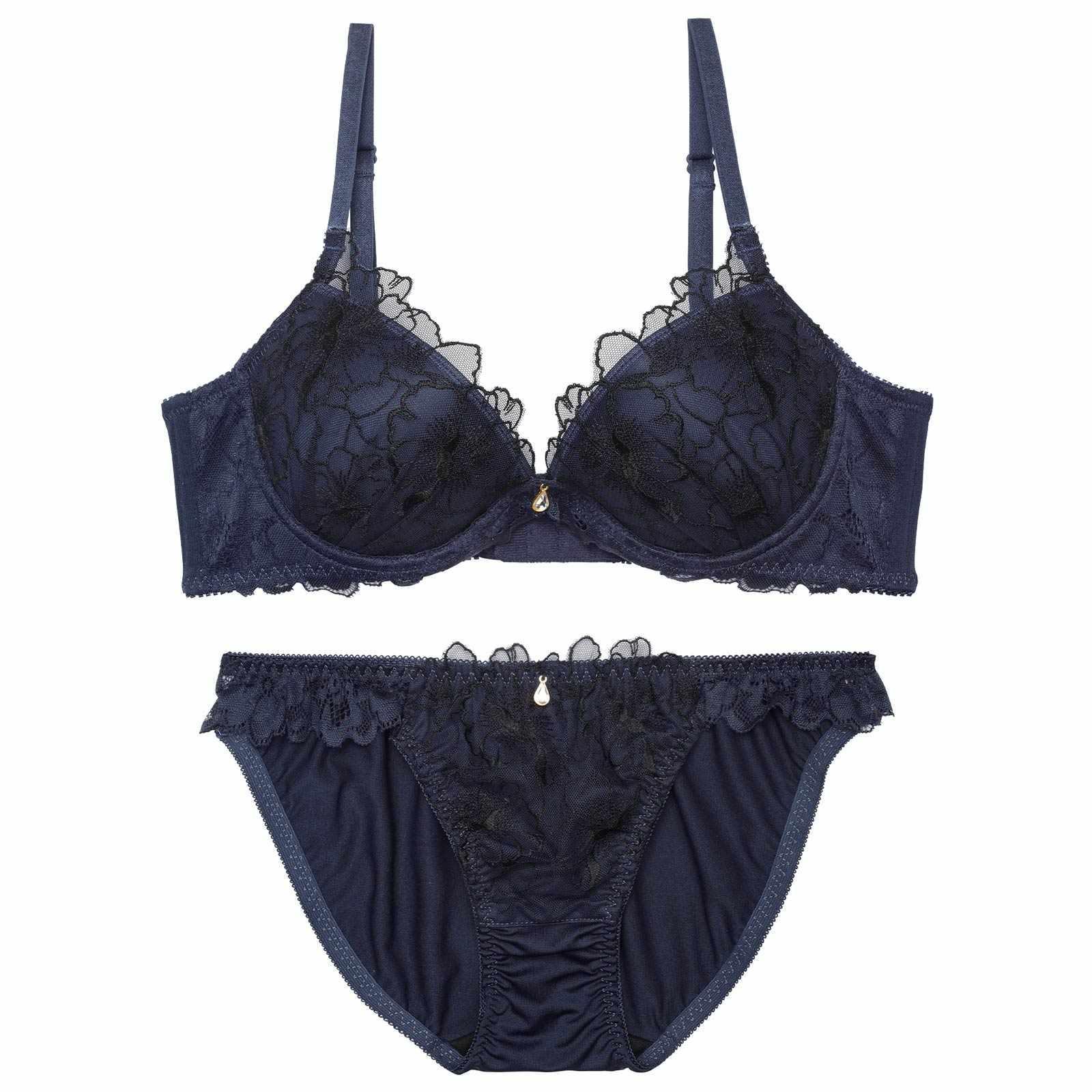 1/15再販!ディープシアーブロッサム育乳脇高ブラジャー&フルバックショーツ - 【公式】247Lingerie