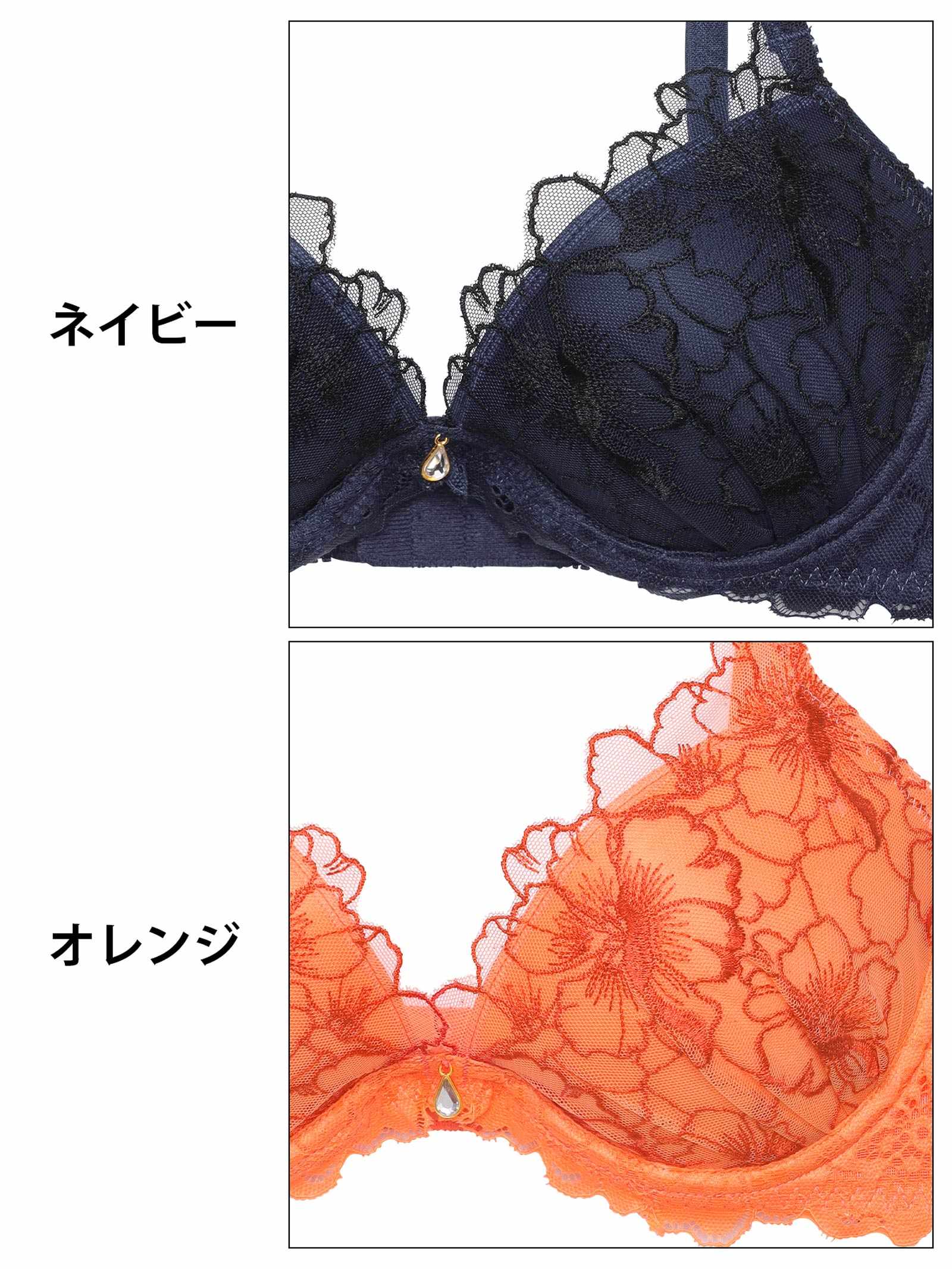 2/21新作!【GHIサイズ】ディープシアーブロッサム育乳脇高ブラジャー&フルバックショーツ