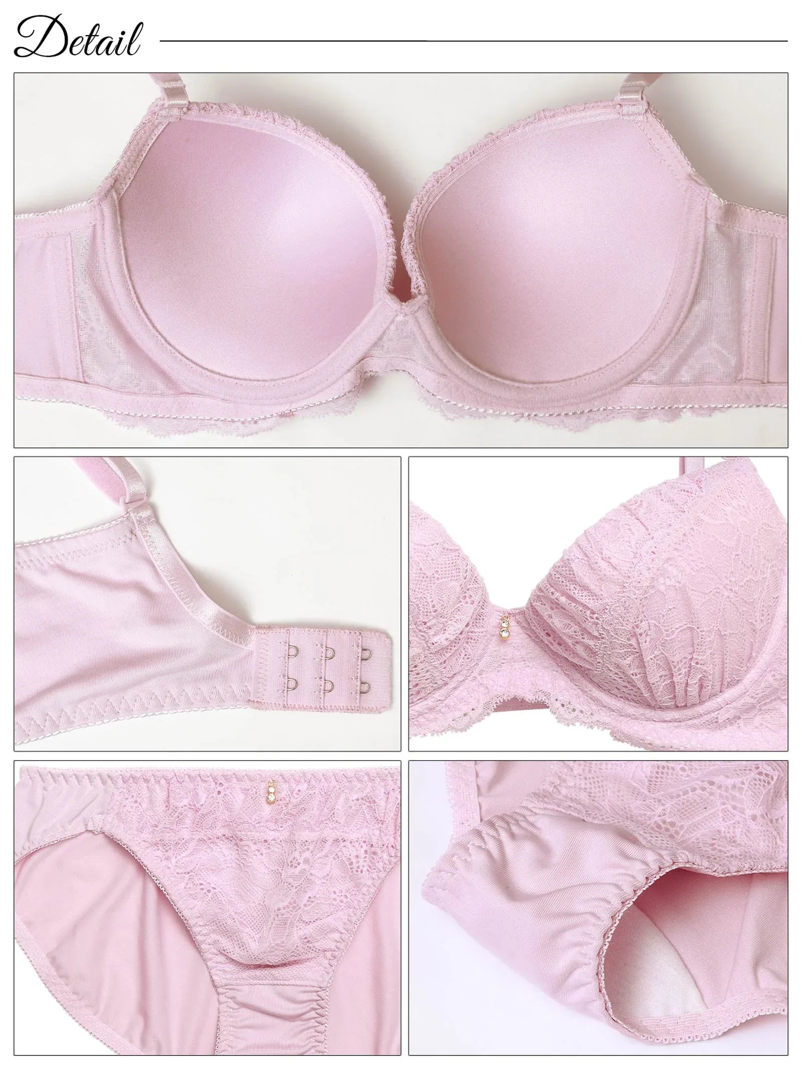 ロマンティックプリーツレース育乳脇高ブラジャー&バック透けフルバックショーツ - 【公式】247Lingerie