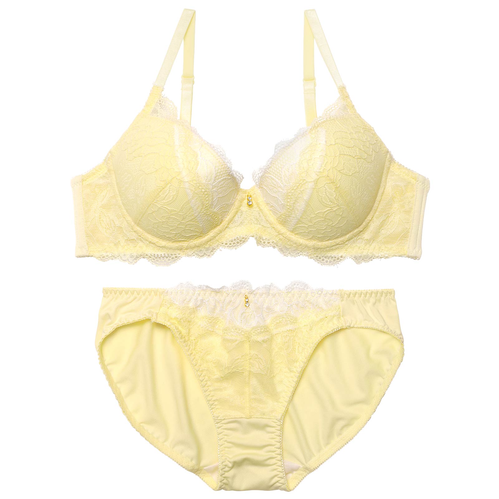 ミスティーフローラルレースブラジャー&フルバックショーツ