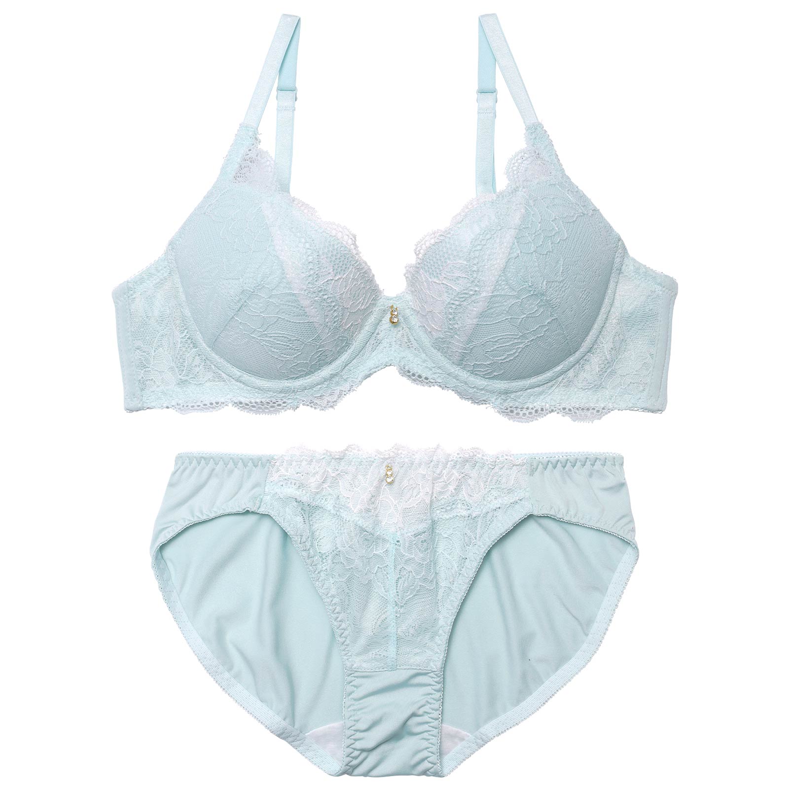 ミスティーフローラルレースブラジャー&フルバックショーツ