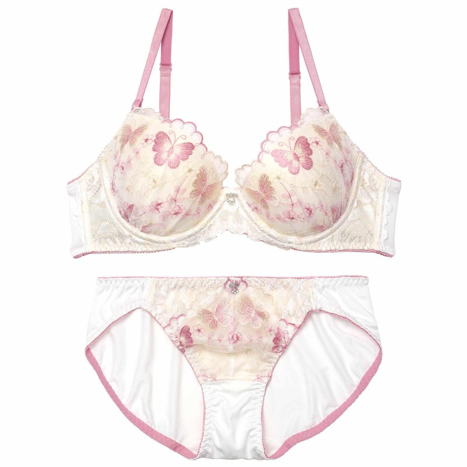 スカラップフェミニンバタフライブラジャー&フルバックショーツ - 【公式】247Lingerie