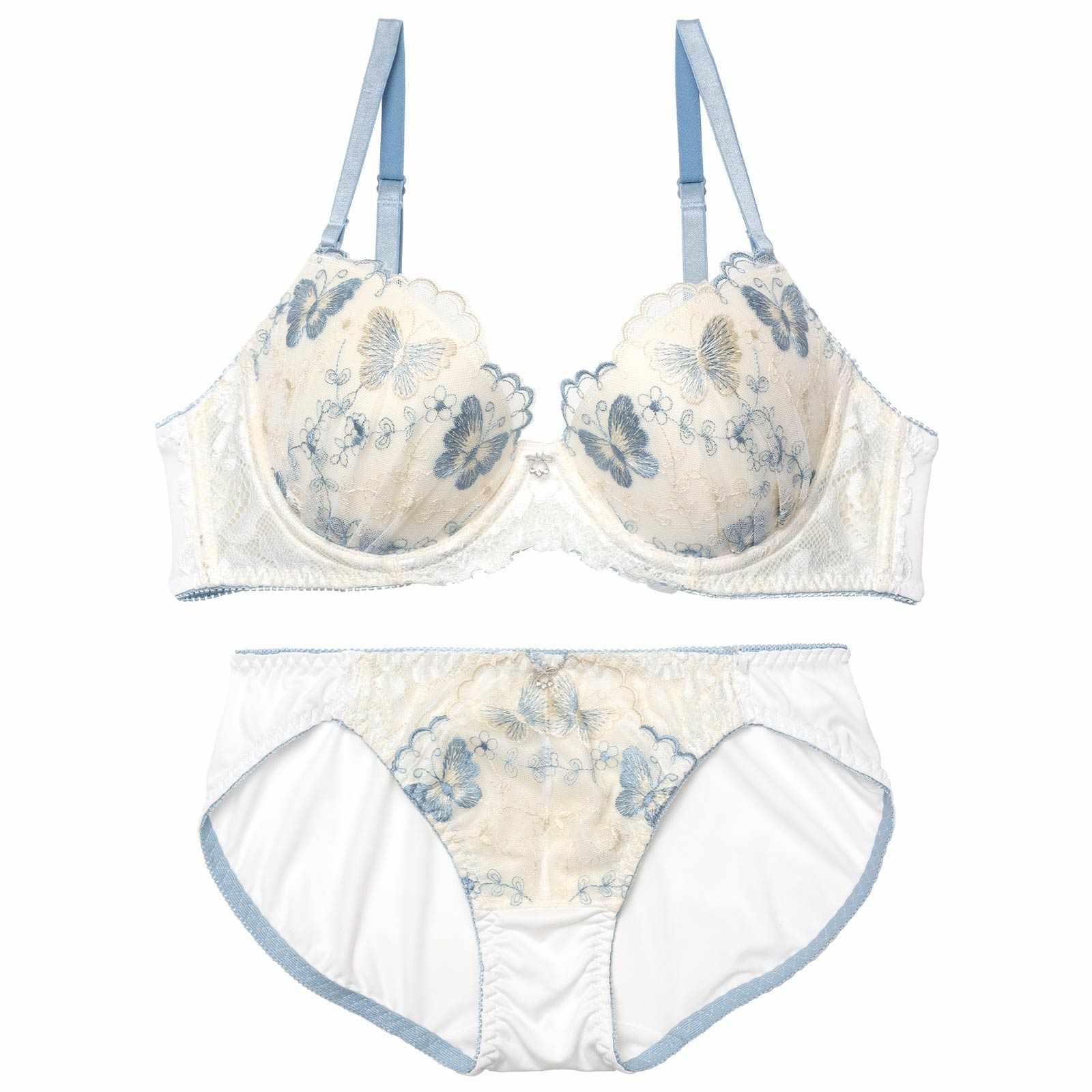 スカラップフェミニンバタフライブラジャー&フルバックショーツ - 【公式】247Lingerie