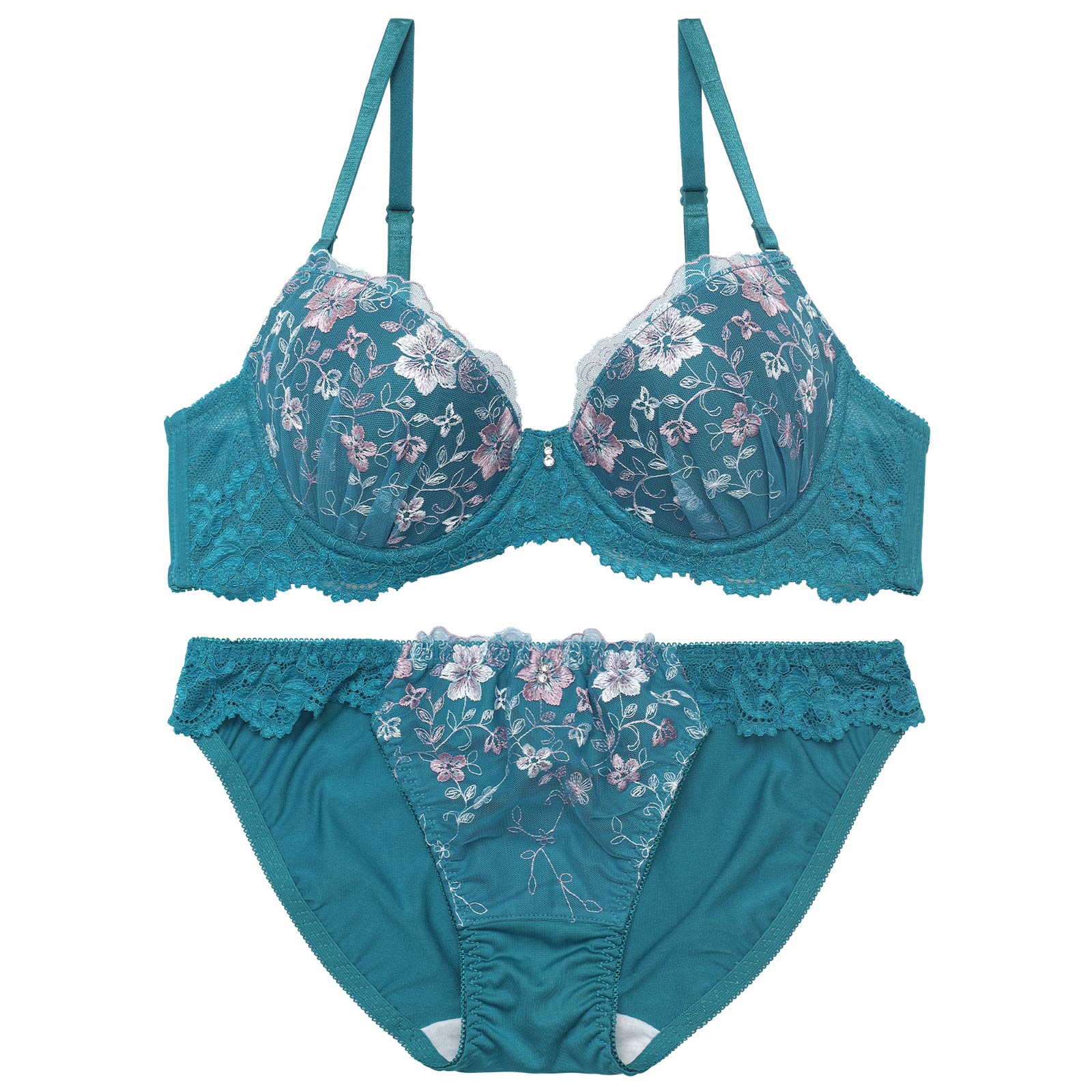 ノスタルジーベルフラワーブラジャー&フルバックショーツ