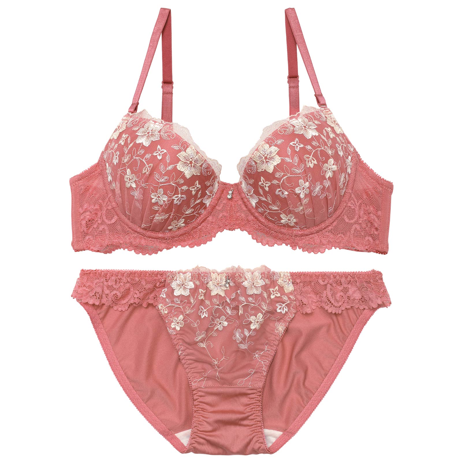 ノスタルジーベルフラワーブラジャー&フルバックショーツ