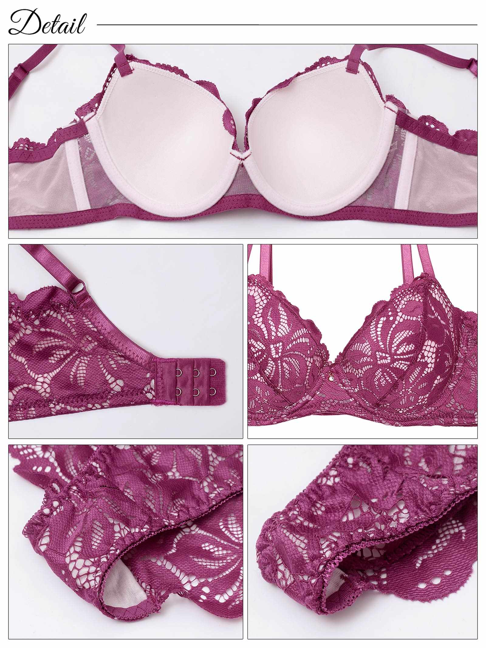 8/4新作!【3点セット】グロリアスレーシーブルーム育乳脇高ブラジャー&バック透けフルバック&Tバックショーツ