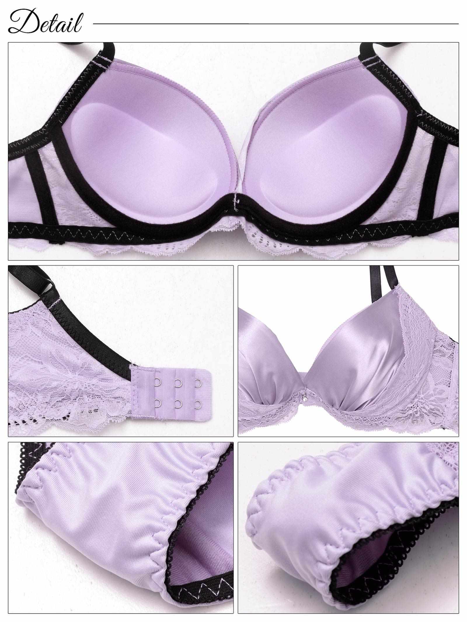 7/30新作!【3点セット】グレイスフルサテンレース育乳脇高ブラジャー&フルバック&Tバックショーツ