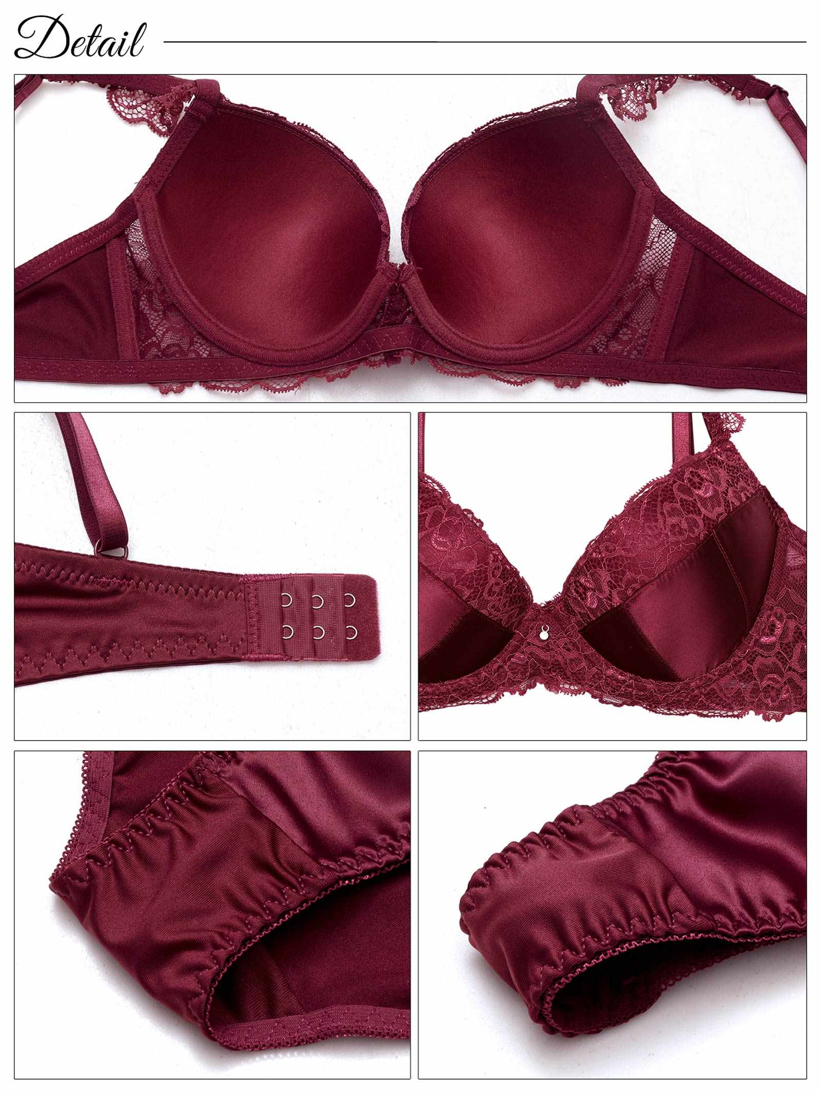 7/4新作!【3点セット】クラッシーサテンレースブラジャー&フルバック&Tバックショーツ