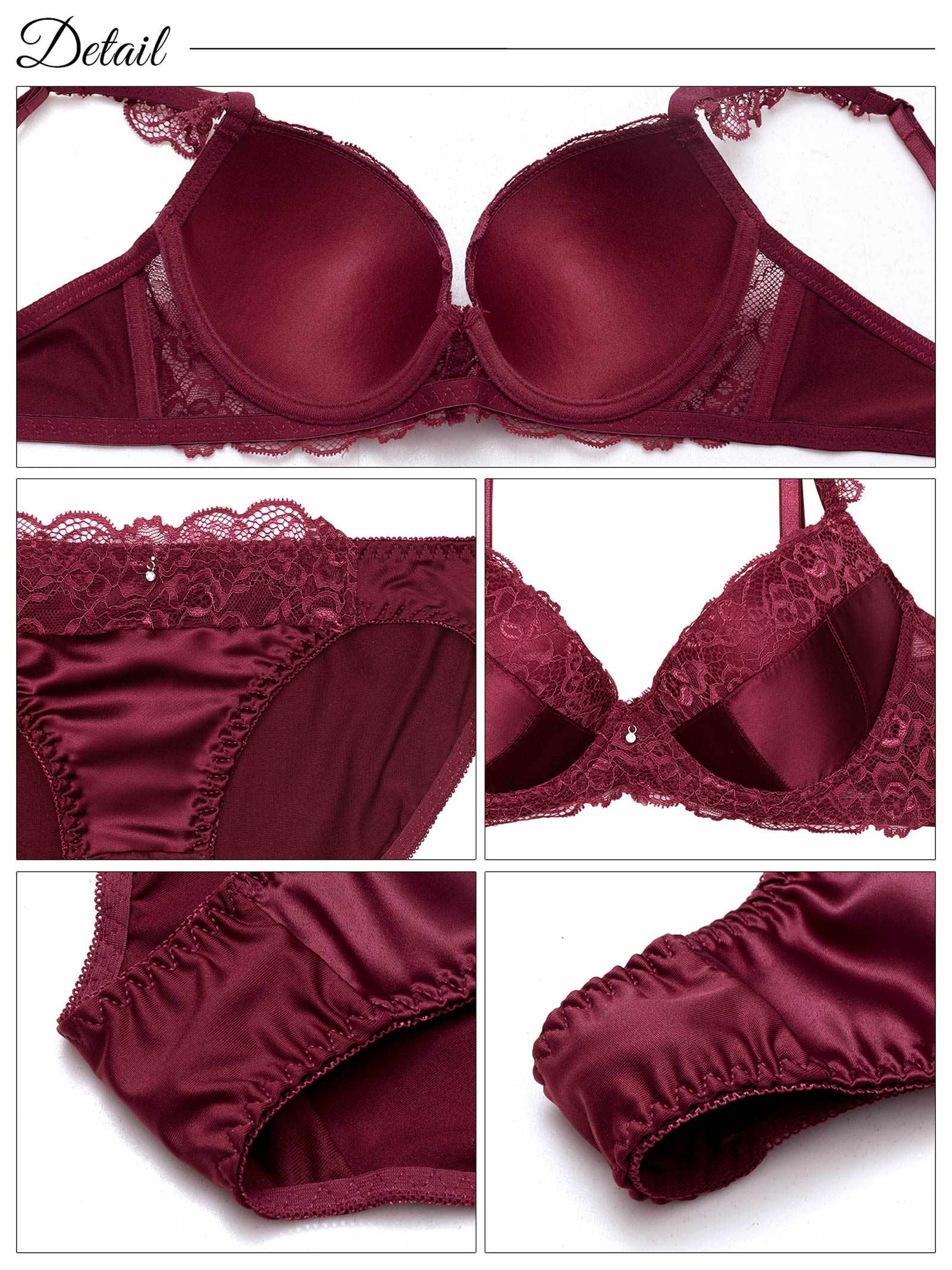 7/4新作!【3点セット】【GHIサイズ】クラッシーサテンレースブラジャー&フルバック&Tバックショーツ