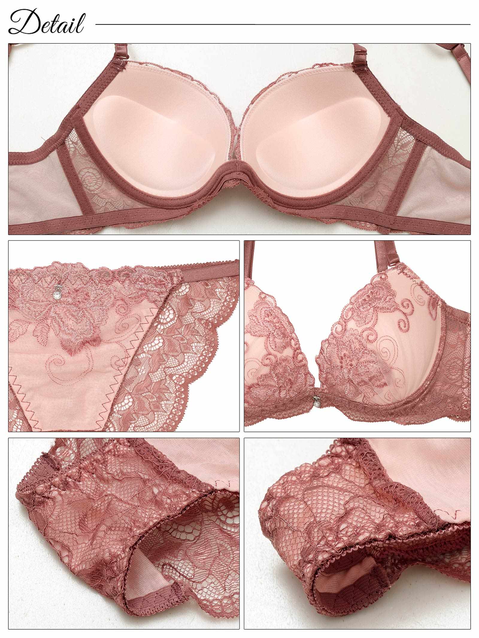 6/6新作!【三上悠亜着用】【3点セット】【GHIサイズ】ローズブロッサムレース育乳脇高ブラジャー&バック透けフルバック&Tバックショーツ
