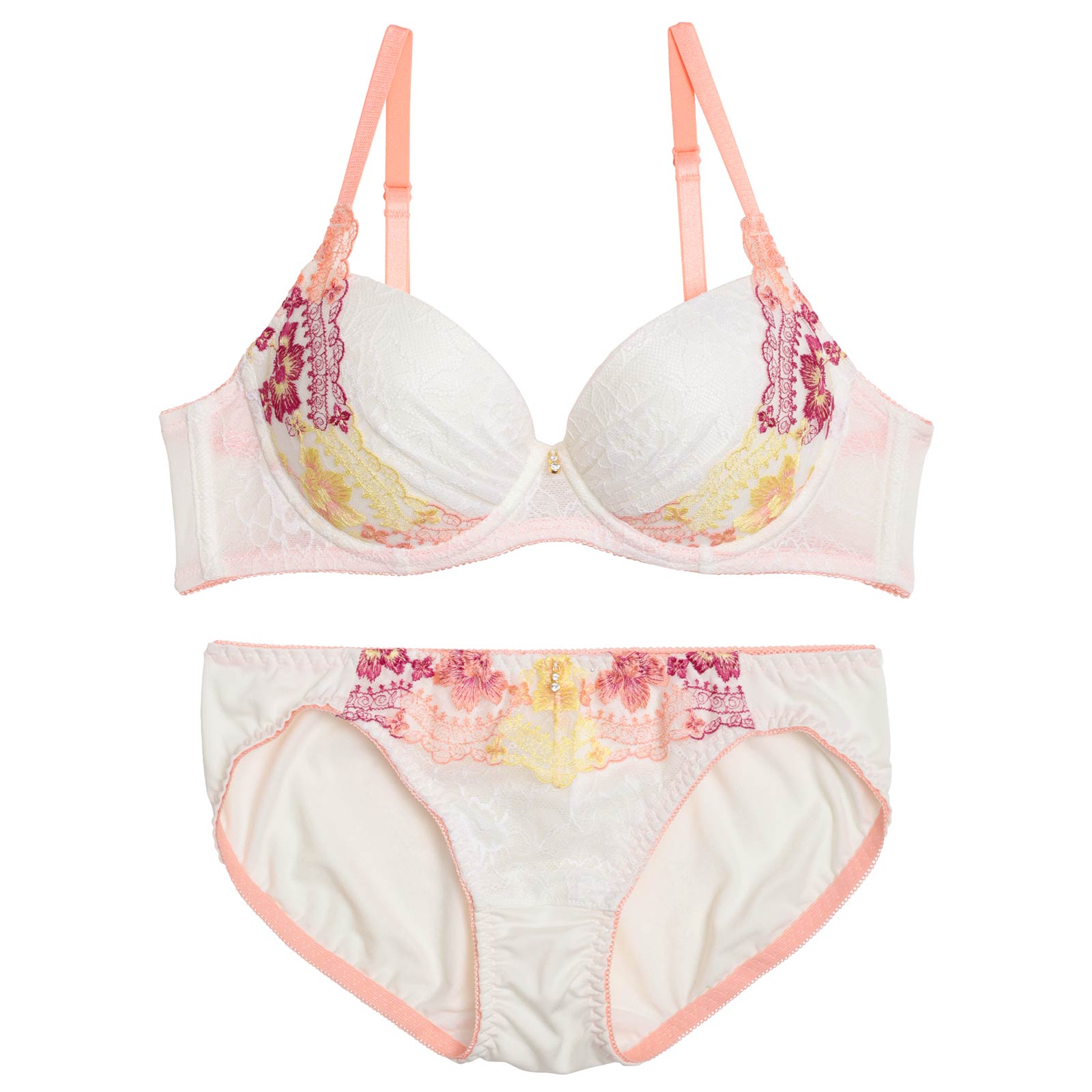 レトログラデーションフラワーブラジャー&フルバックショーツ