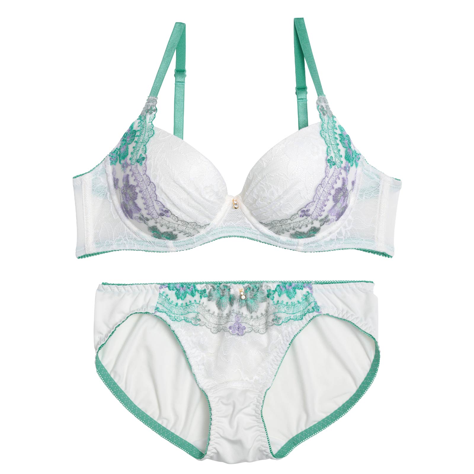 レトログラデーションフラワーブラジャー&フルバックショーツ