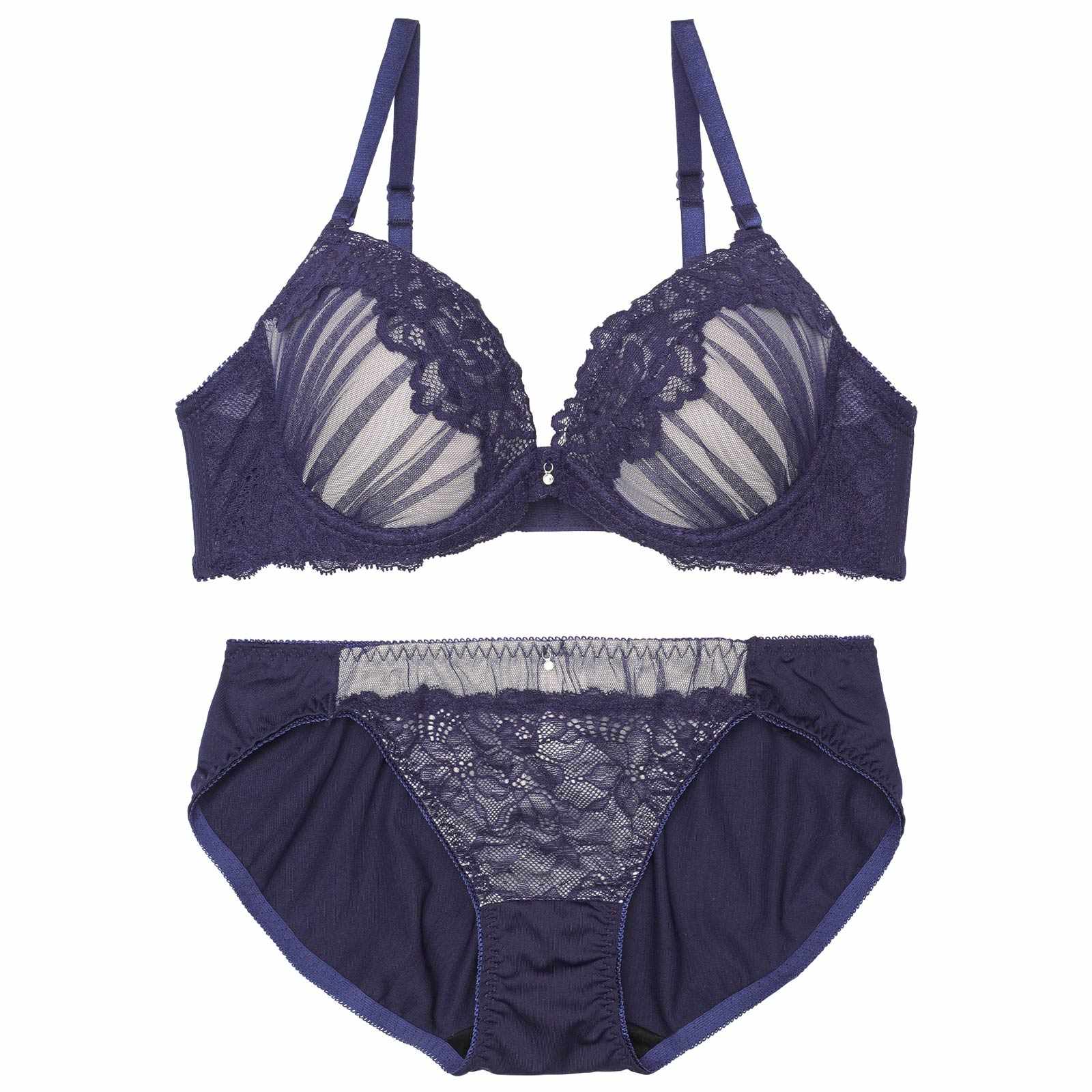 クラシカルギャザーチュールブラジャー&フルバックショーツ