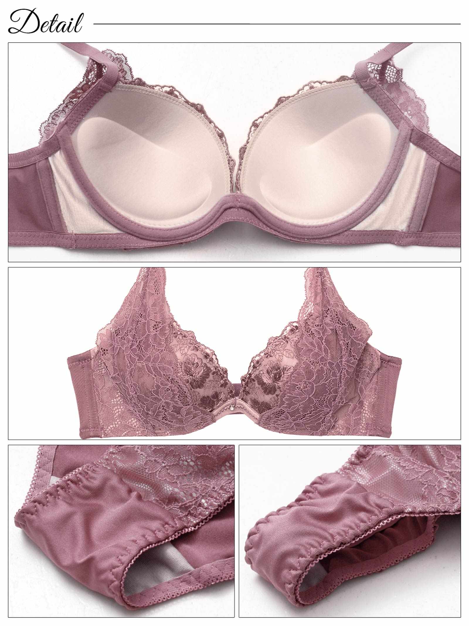 8/11新作!【3点セット】【GHIサイズ】トワイライトレースフラワー育乳脇高ブラジャー&フルバック&Tバックショーツ