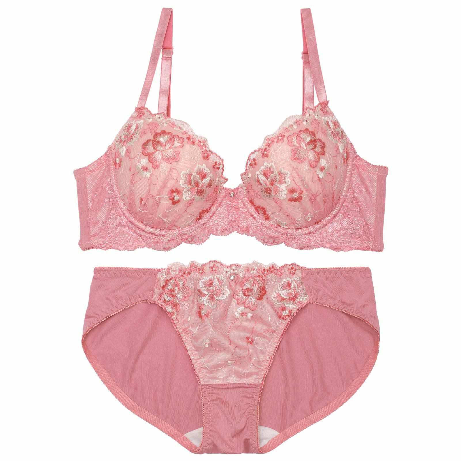 ミルキープティットフルール育乳脇高ブラジャー&フルバックショーツ - 【公式】247Lingerie