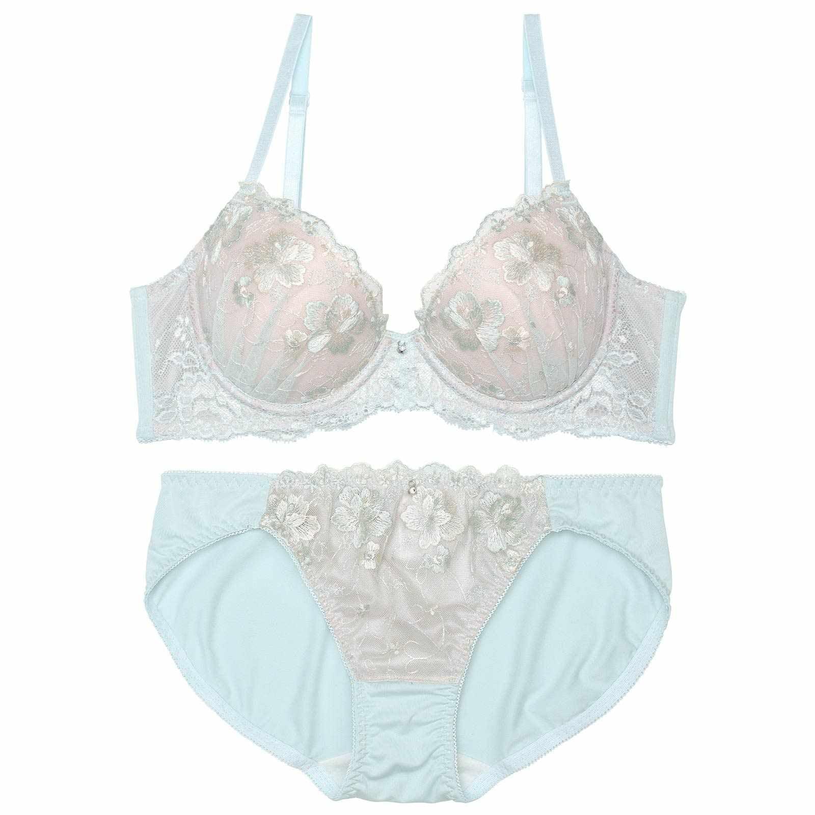 ミルキープティットフルール育乳脇高ブラジャー&フルバックショーツ - 【公式】247Lingerie