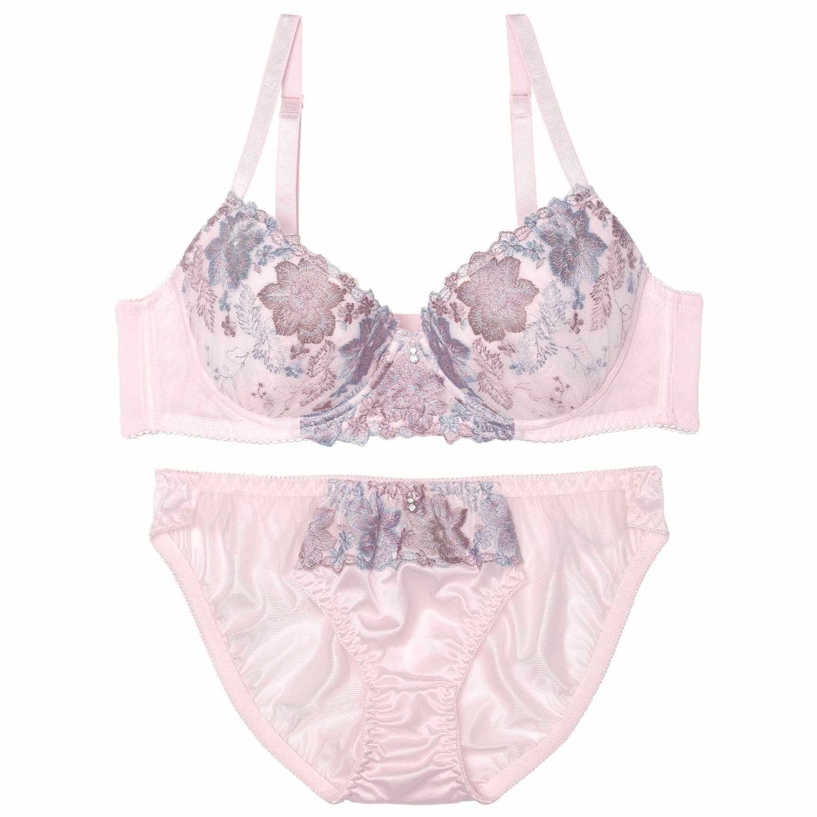 ダスティパステルフルールブラジャー&フルバックショーツ