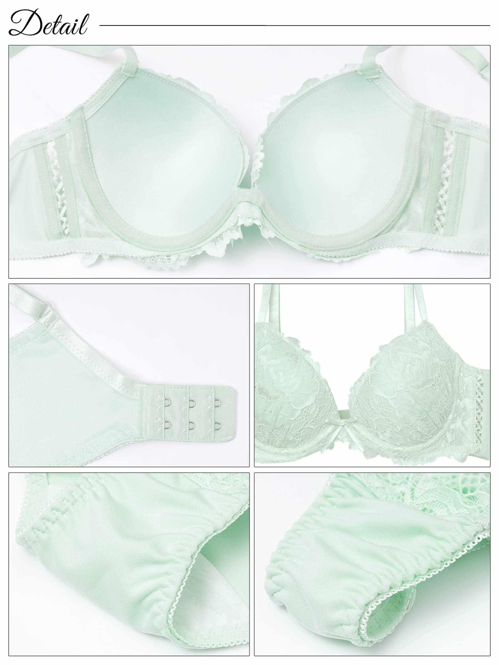 8/6新作!【3点セット】フェアリースピンドルレース育乳脇高ブラジャー&フルバック&Tバックショーツ