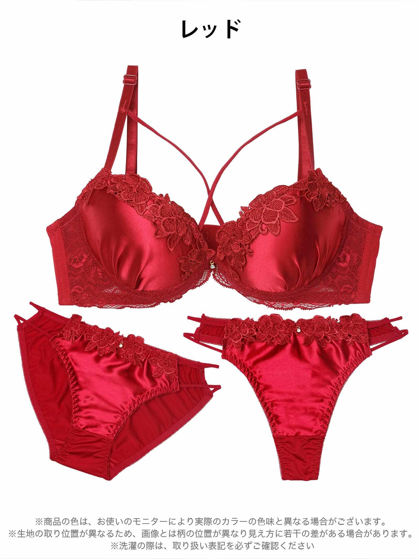 11/14新作!【3点セット】グロッシーブロッサムコード育乳脇高ブラジャー&フルバック&Tバックショーツ