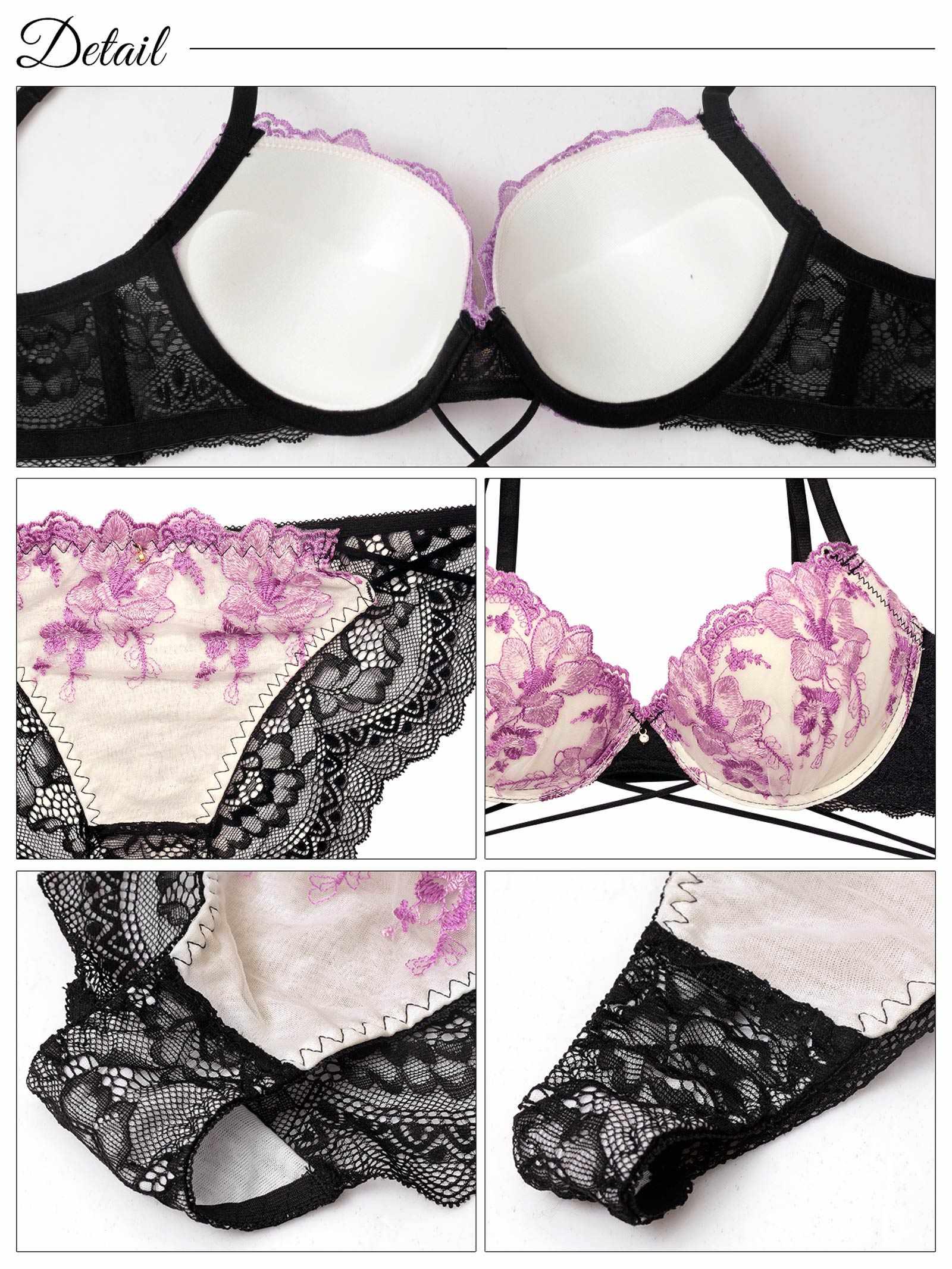 9/24新作!【三上悠亜着用】【3点セット】【GHIサイズ】ブルーミングクロスストリング育乳脇高ブラジャー&バック透けフルバック&Tバックショーツ