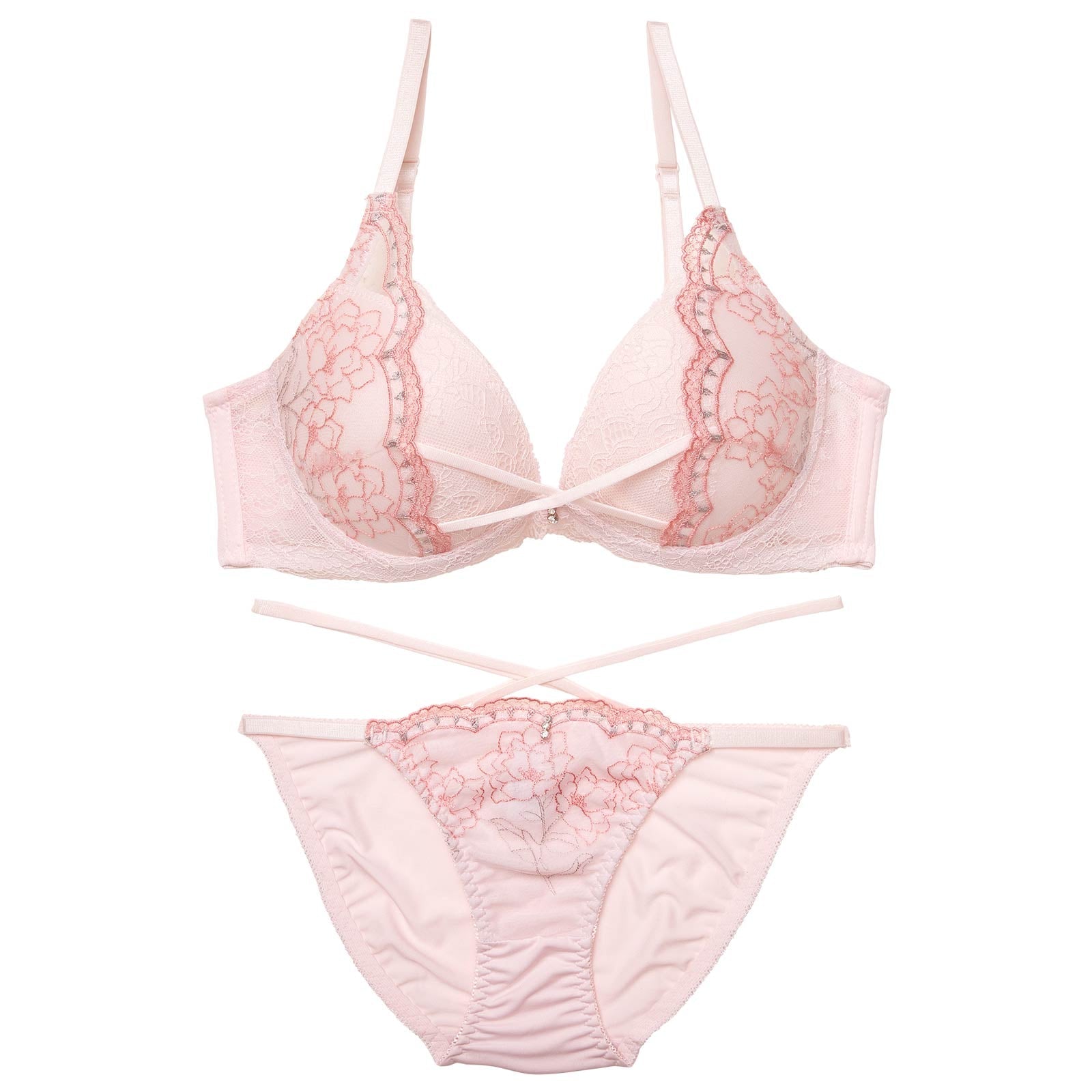 トゥインクルフラワークロスブラジャー&フルバックショーツ