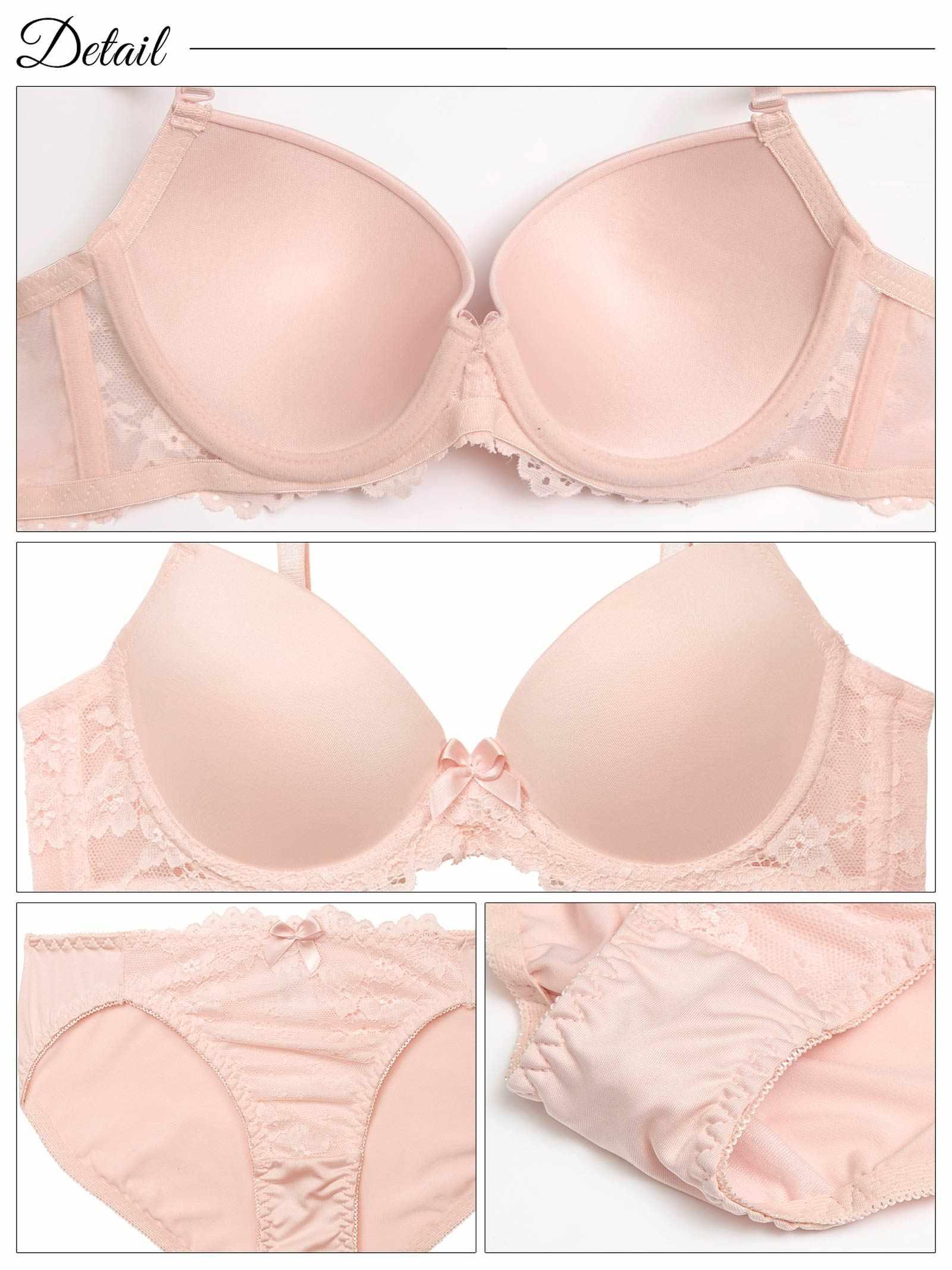 9/5新作!【GHIサイズ】シンプルレーシィスムース育乳脇高ブラジャー&フルバックショーツ