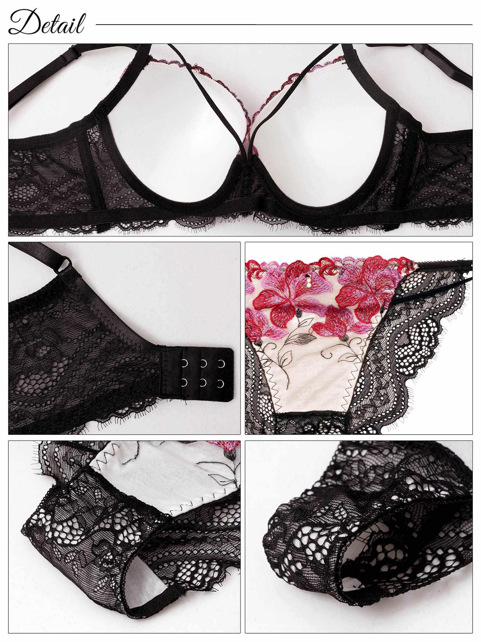 9/12新作!【三上悠亜着用】【3点セット】ゴージャスリリーコード育乳脇高ブラジャー&バック透けフルバック&Tバックショーツ