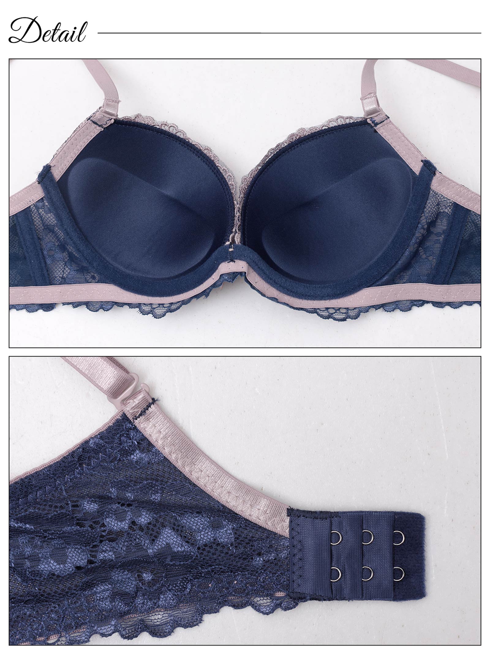 ダスティリボンブルーム育乳脇高ブラジャー&フルバックショーツ