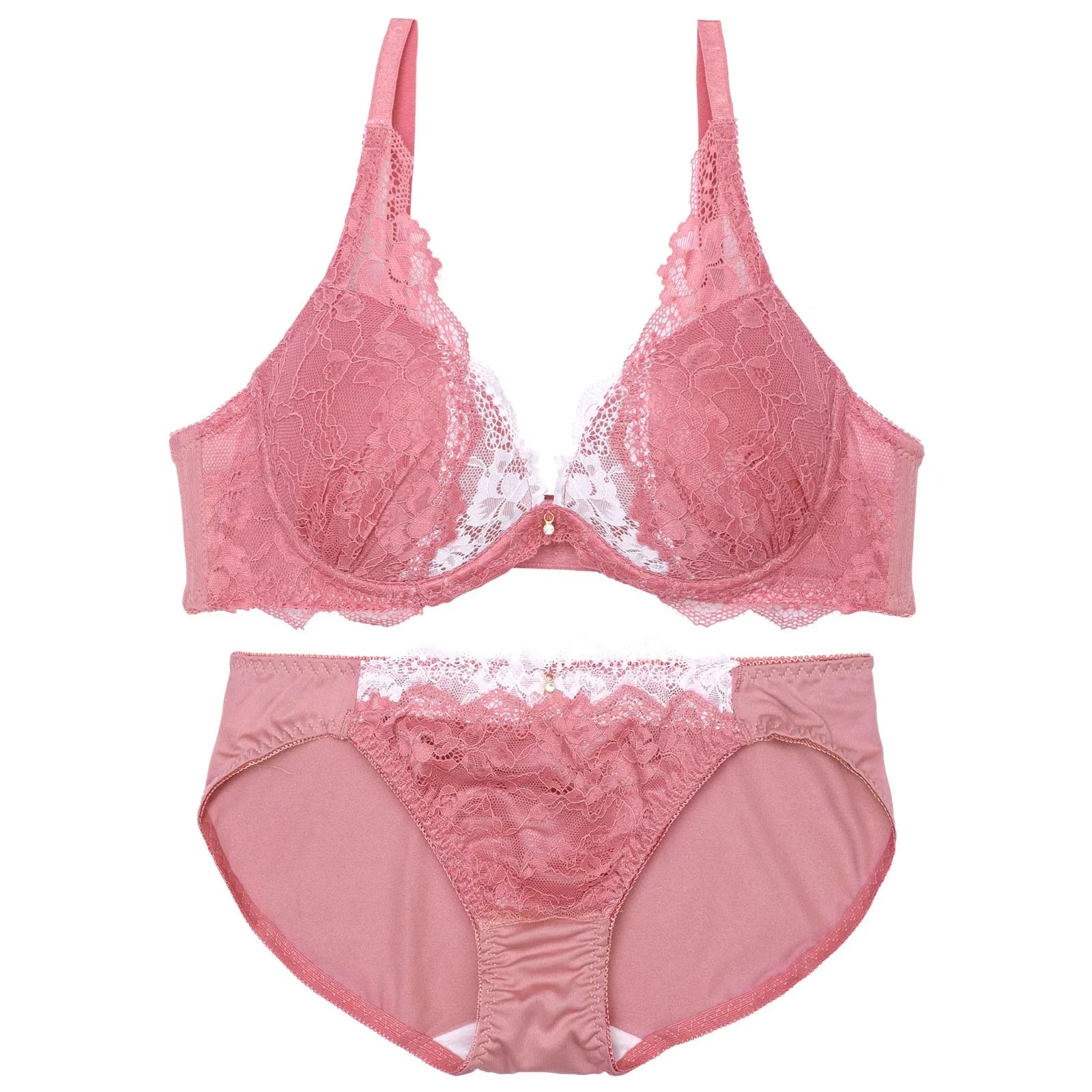 ナチュラルブルームレースブラジャー&フルバックショーツ
