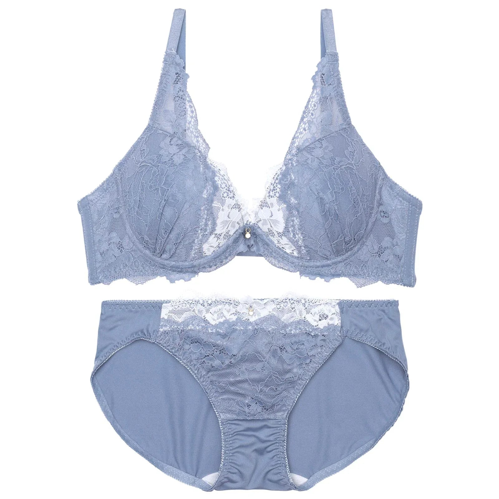 ナチュラルブルームレースブラジャー&フルバックショーツ