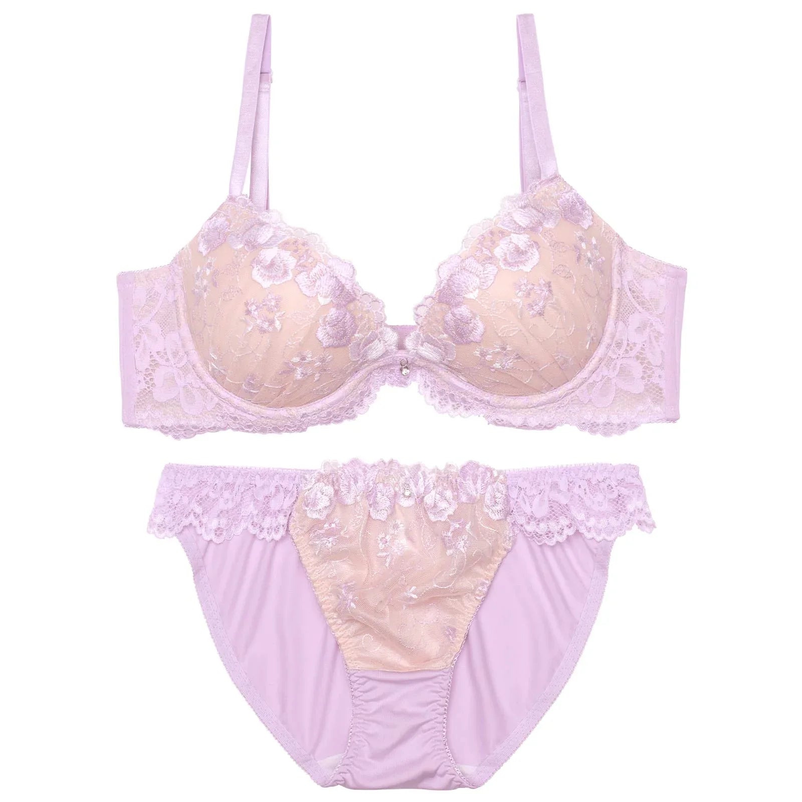 クラリティブロッサム育乳脇高ブラジャー&フルバックショーツ