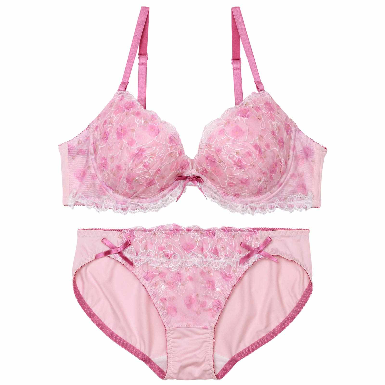 アンティークガーリーフルールブラジャー&フルバックショーツ