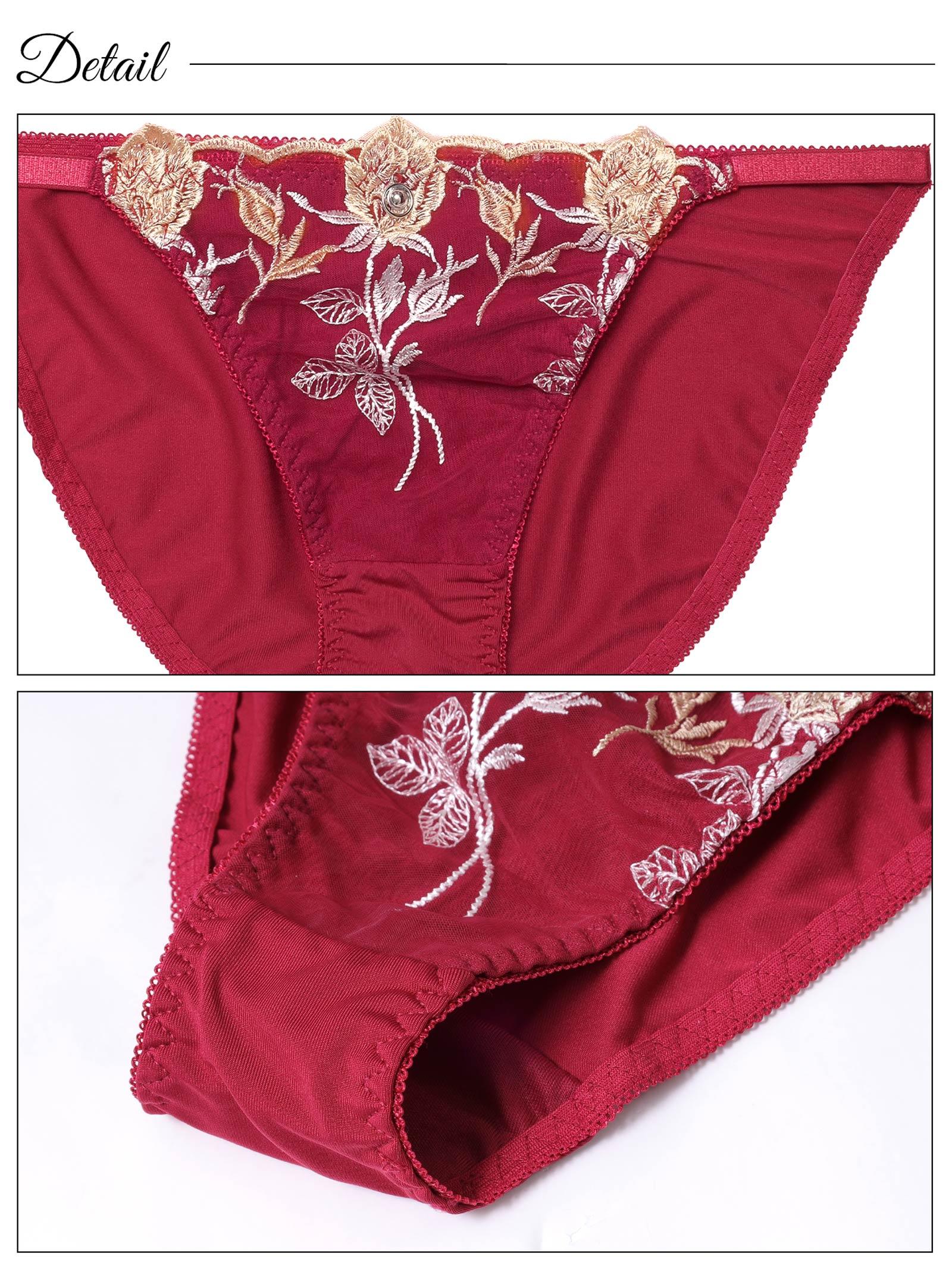 エレガントフラワーズバッド育乳脇高ブラジャー&フルバックショーツ - 【公式】247Lingerie