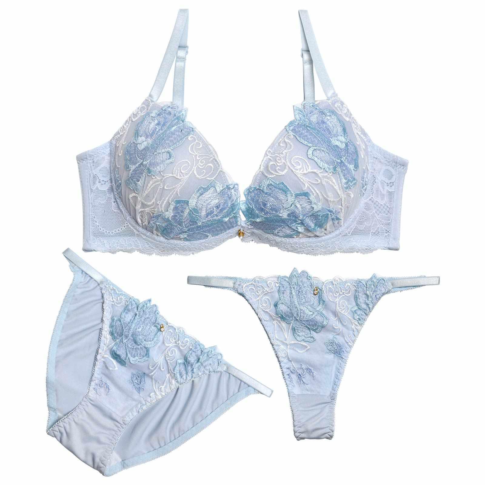 【三上悠亜着用】【3点セット】エレガントロゼブラジャー&フルバック&Tバックショーツ