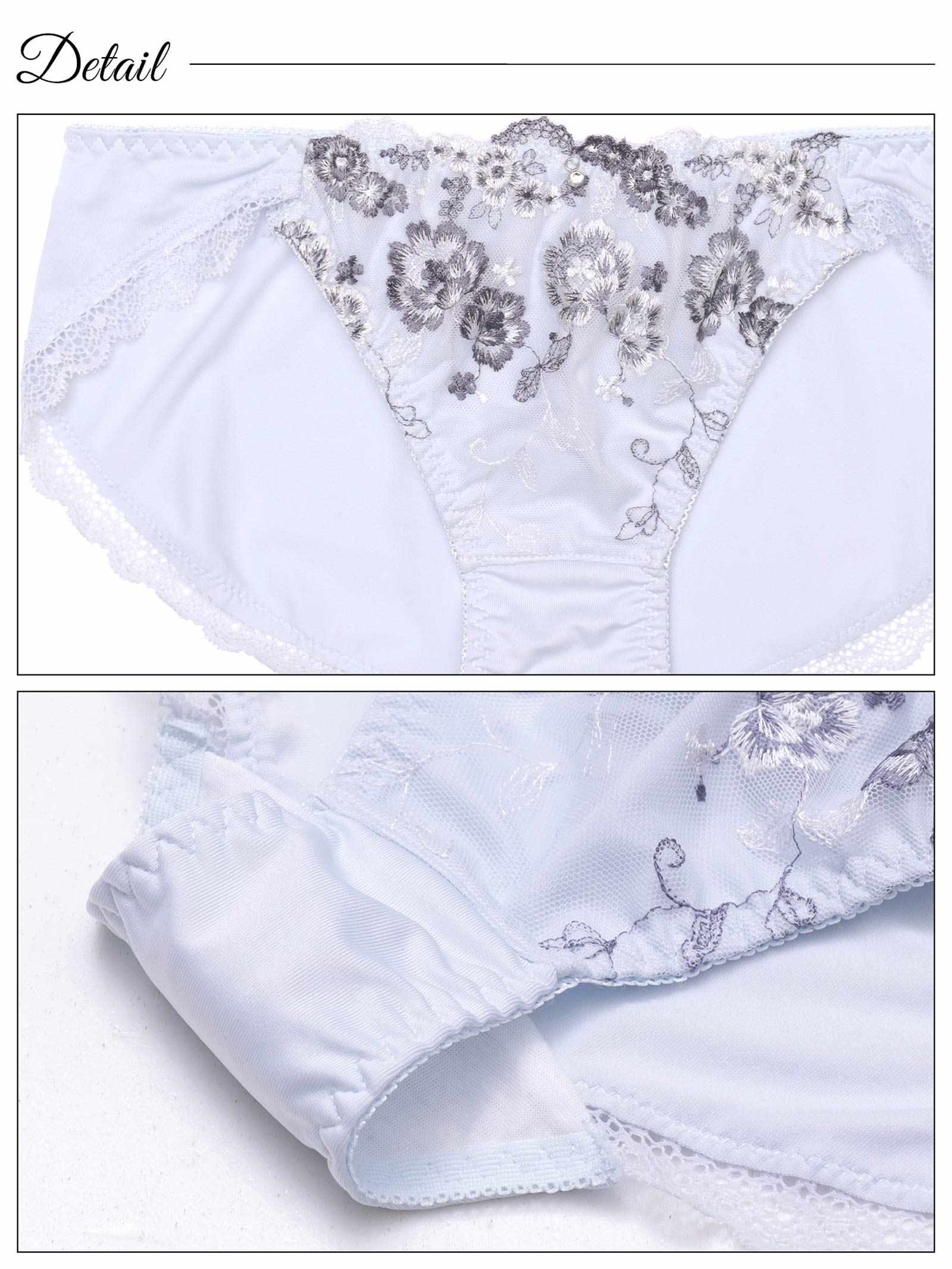 8/4新作!フローラルレーシィエンブロイダリーブラジャー&フルバックショーツ