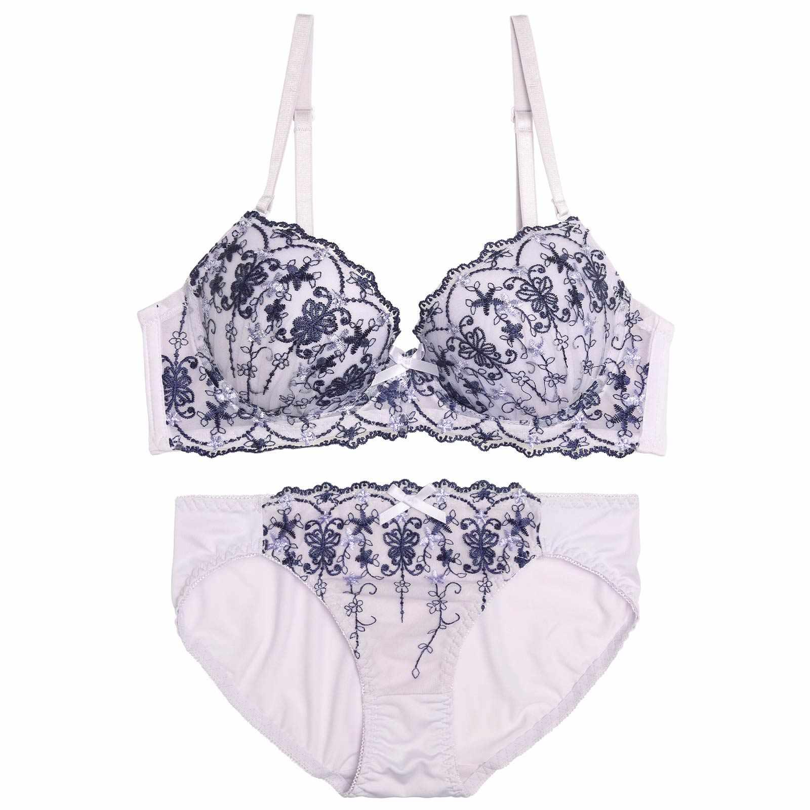 クラシカルバタフライ育乳脇高ブラジャー&フルバックショーツ