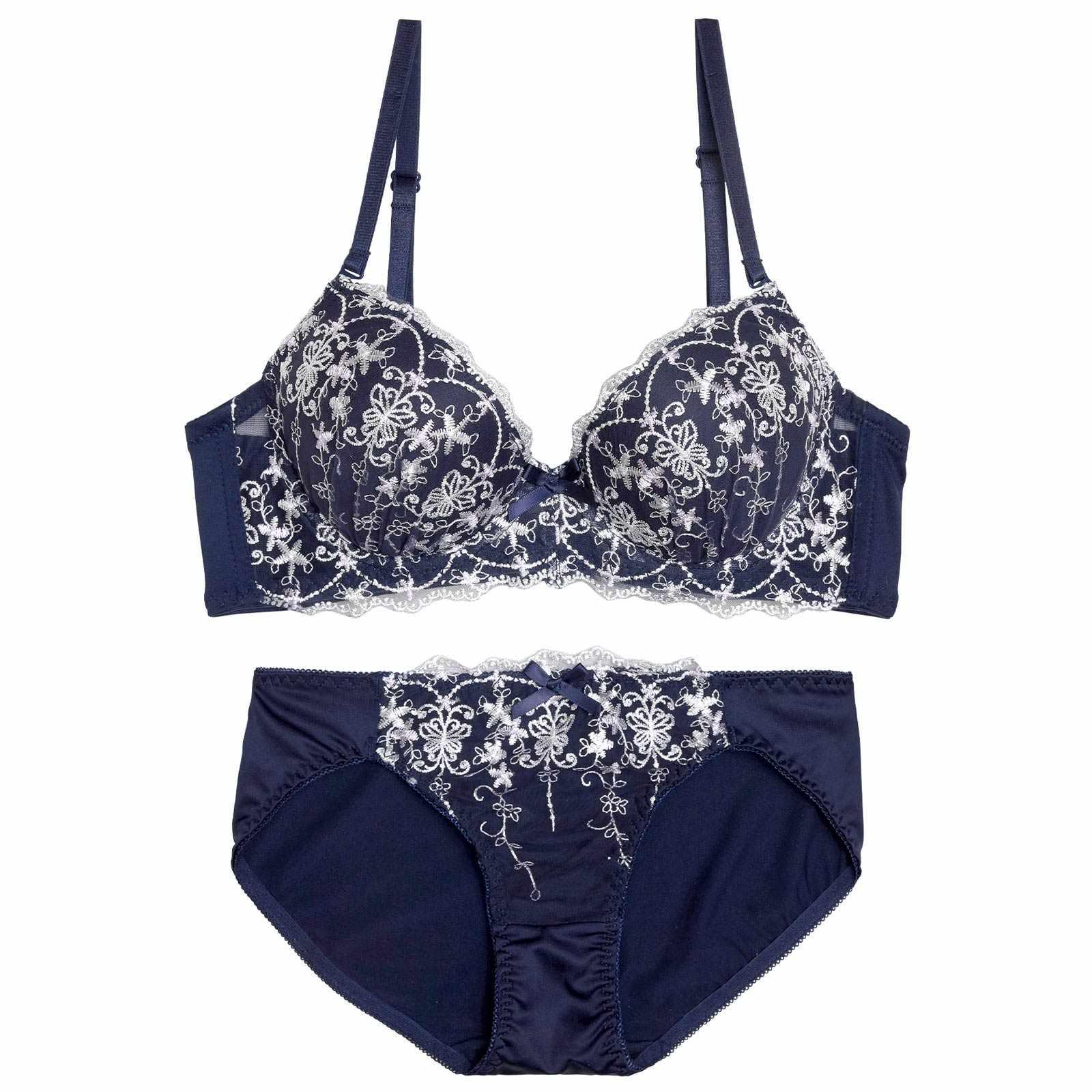 クラシカルバタフライ育乳脇高ブラジャー&フルバックショーツ
